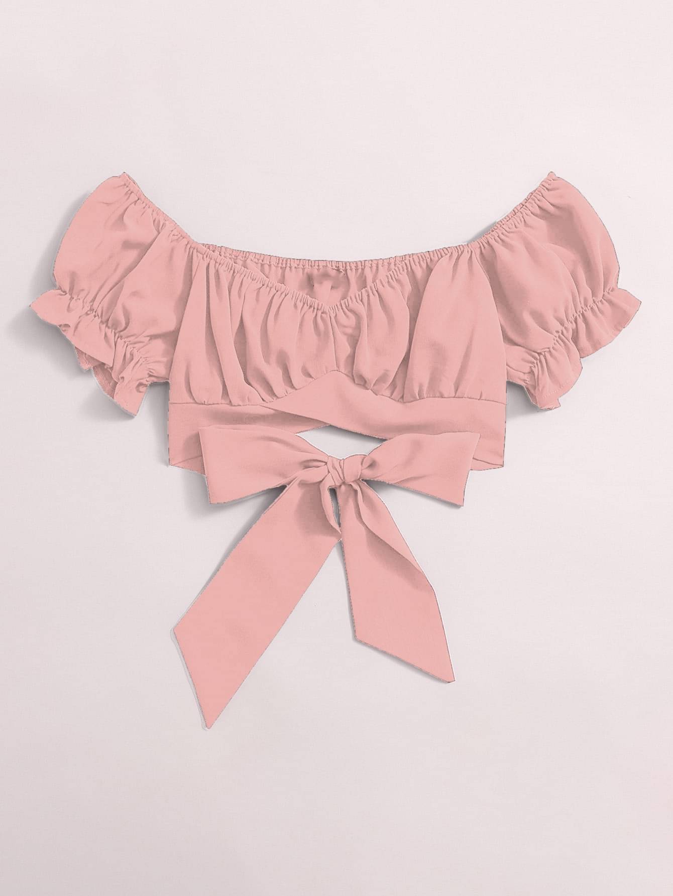 KAHARA Women's Polyester Crop Top ( Pink )     			KAHARA Women's Polyester Crop Top ( Pink )