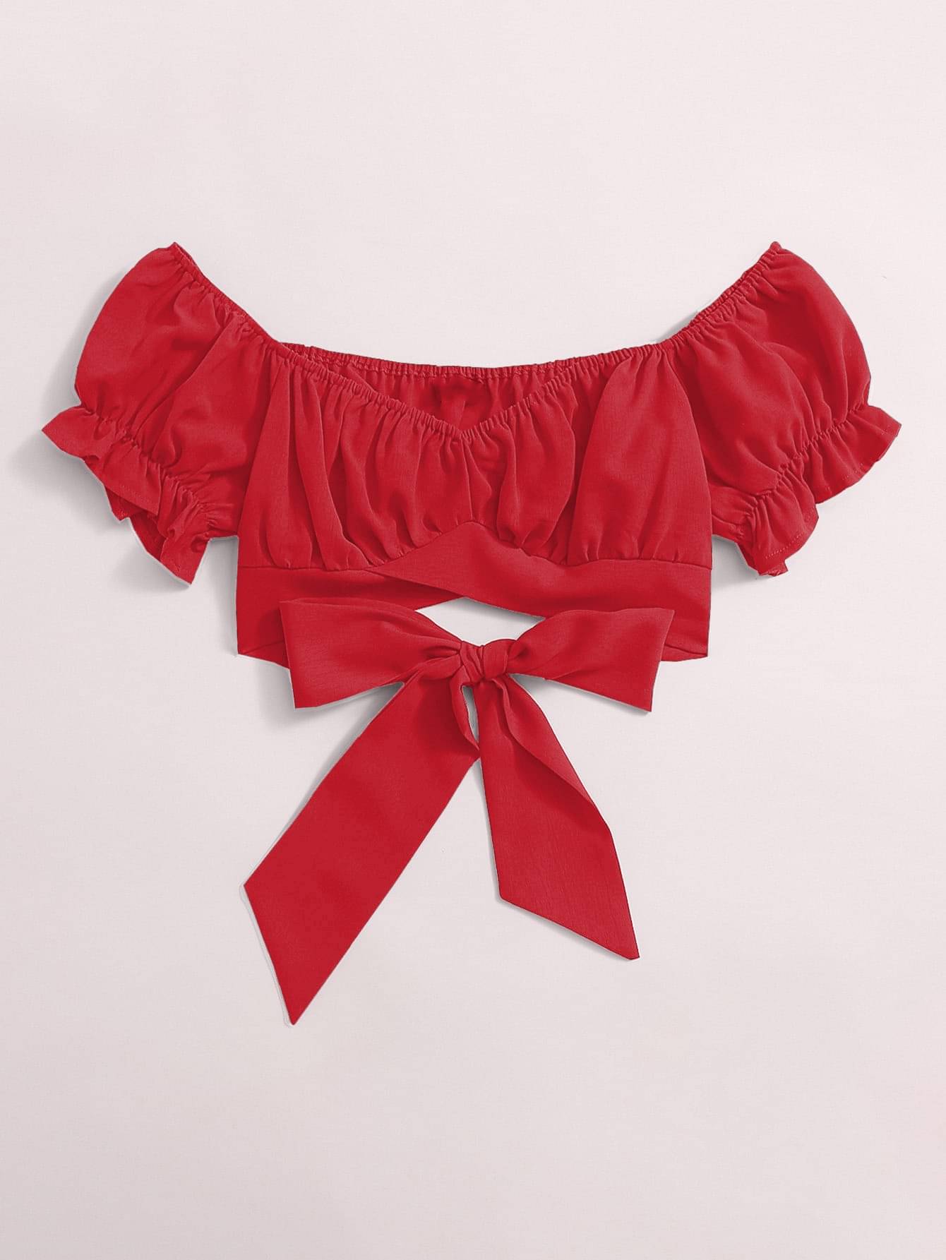 KAHARA Women's Polyester Crop Top ( Red ) KAHARA Women's Polyester Crop Top ( Red )