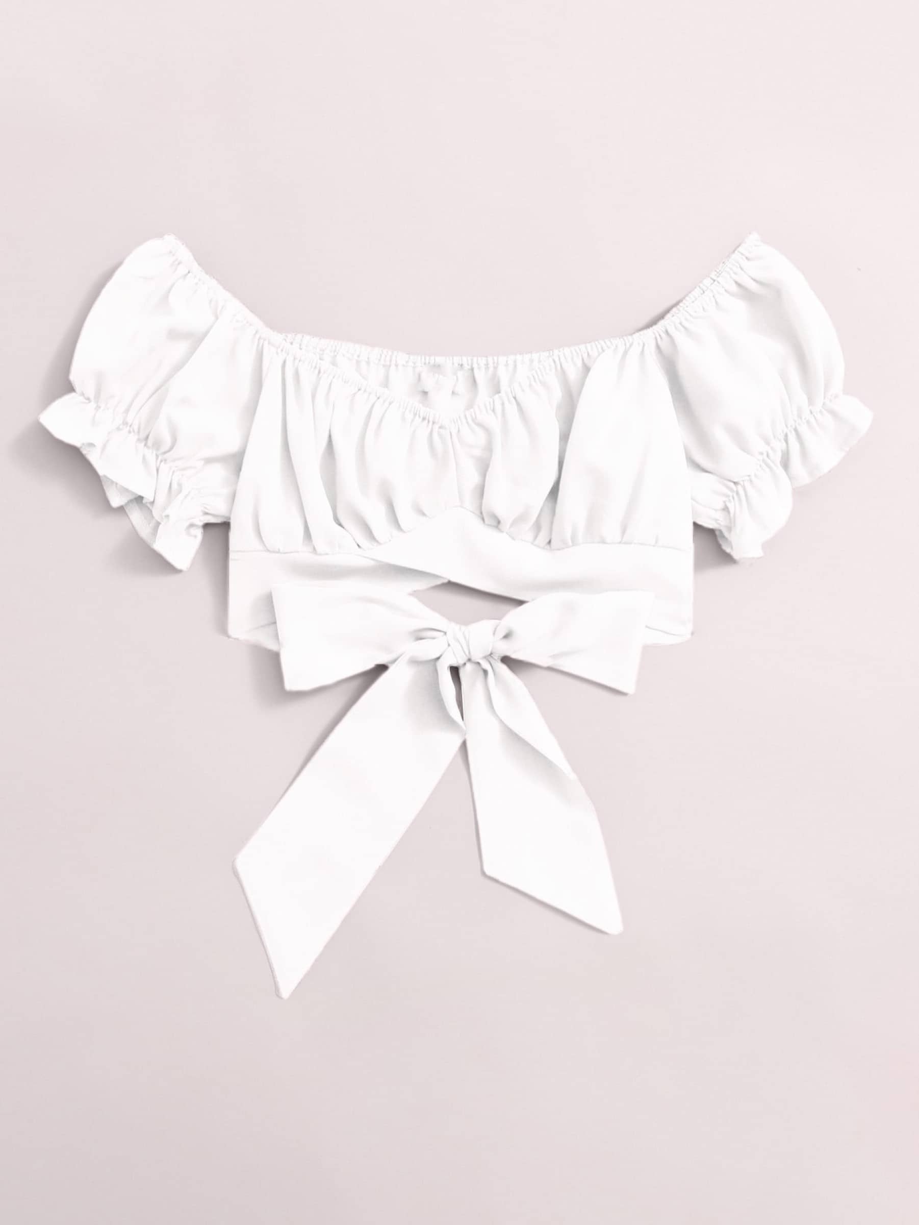 KAHARA Women's Polyester Crop Top ( White )
