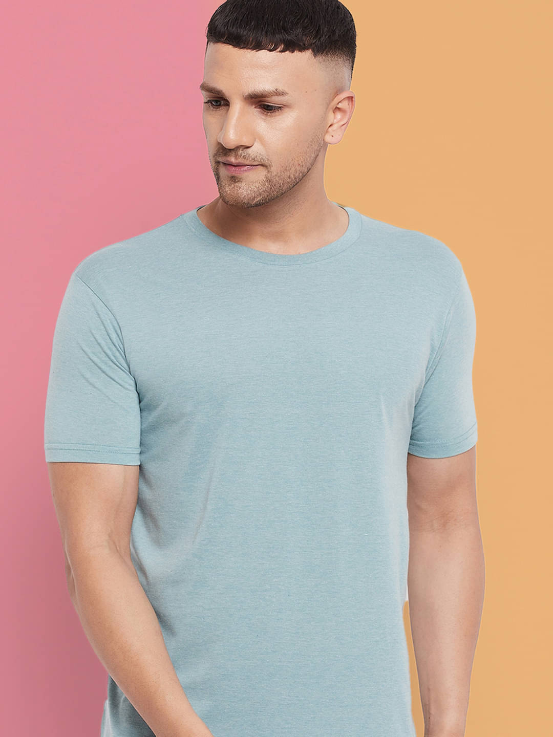 Lycos Cotton Blend Regular Fit Solid Half Sleeves Men's Round T-Shirt - Blue ( Pack of 1 ) Lycos Cotton Blend Regular Fit Solid Half Sleeves Men's Round T-Shirt - Blue ( Pack of 1 )