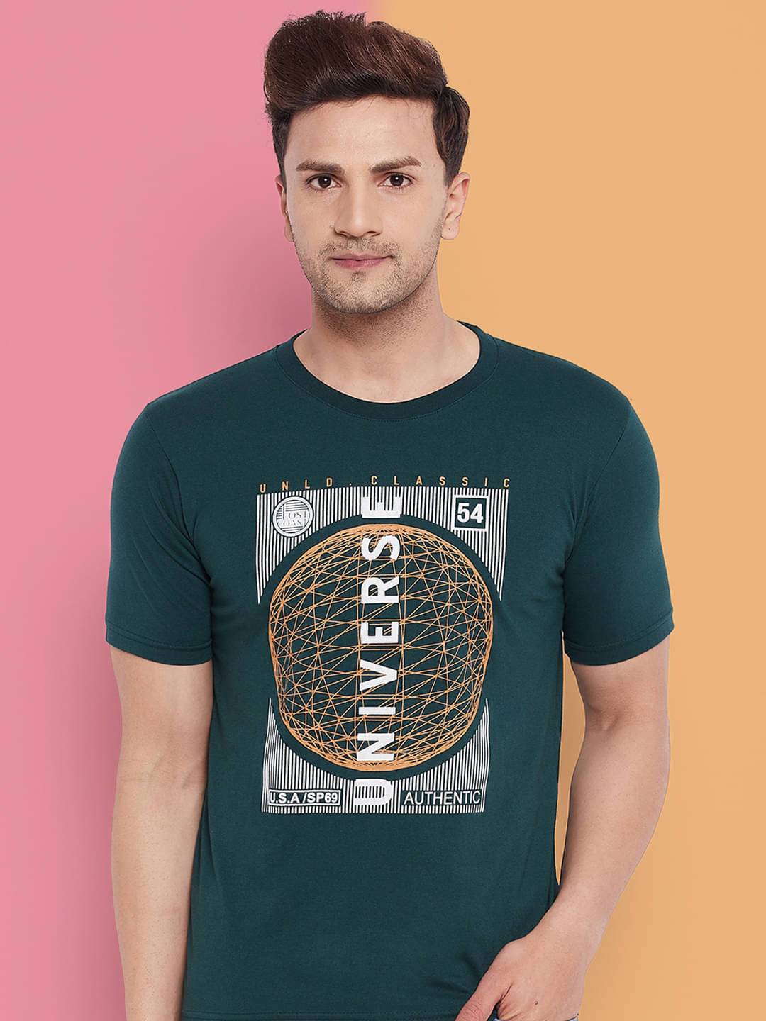 Lycos Cotton Blend Regular Fit Printed Half Sleeves Men's Round T-Shirt - Green ( Pack of 1 ) Lycos Cotton Blend Regular Fit Printed Half Sleeves Men's Round T-Shirt - Green ( Pack of 1 )