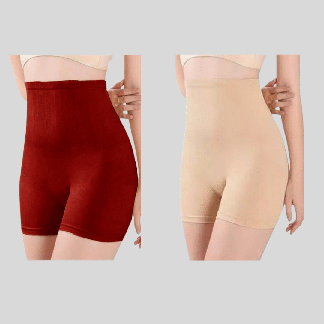     			Pia Trends Pack of 2 Cotton Blend Women's Trimming Tights ( Maroon,Beige )