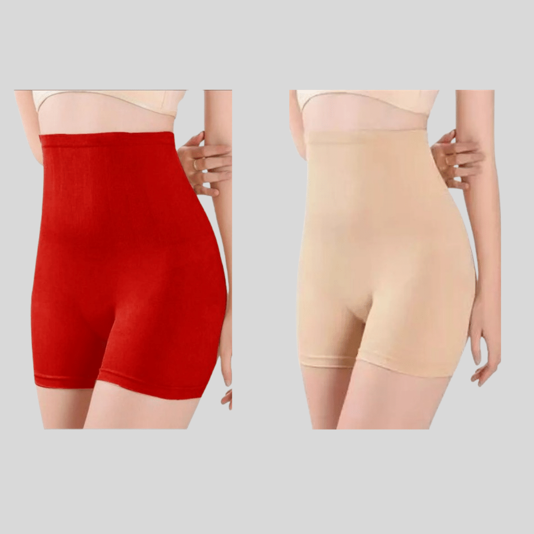     			Pia Trends Pack of 2 Cotton Blend Women's Trimming Tights ( Red,Beige )