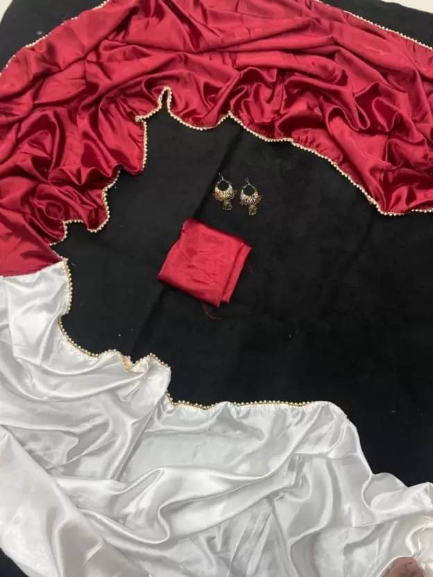 Saadhvi Satin Embellished Saree With Unstitched Blouse Piece ( Maroon ) Saadhvi Satin Embellished Saree With Unstitched Blouse Piece ( Maroon )