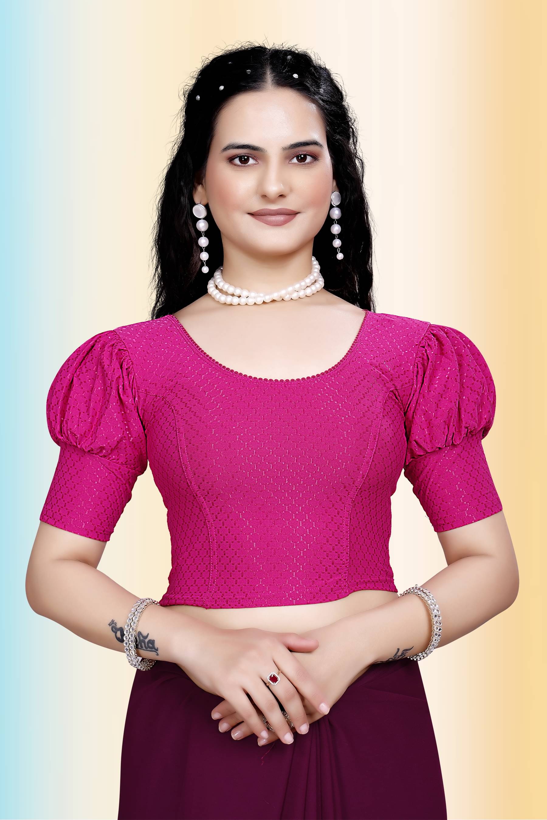 TANISHM FEB TEX Pink Readymade without Pad Cotton Women's Blouse ( Pack of 1 ) TANISHM FEB TEX Pink Readymade without Pad Cotton Women's Blouse ( Pack of 1 )