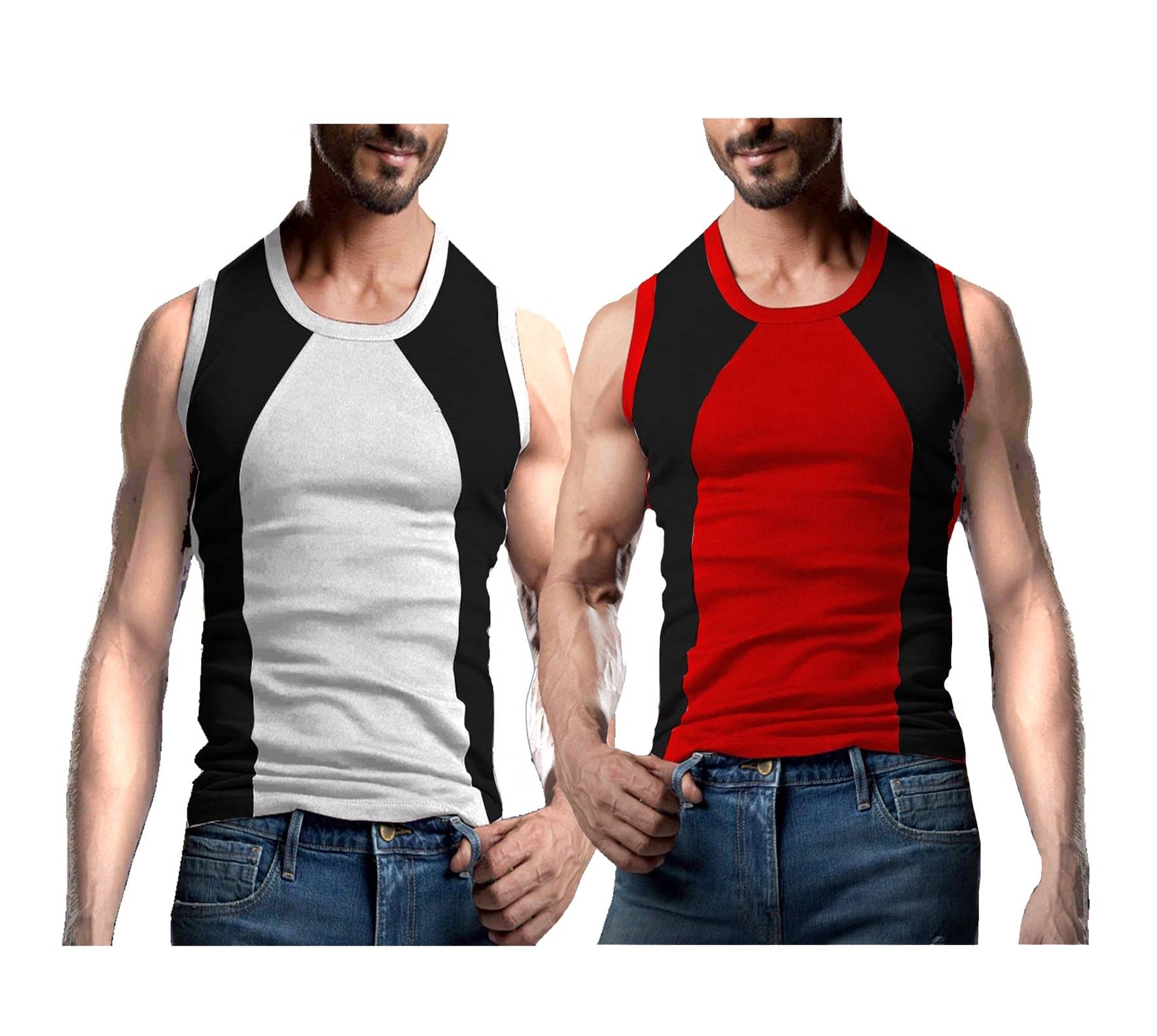VEE SAA Pack of 2 Cotton Gym Vest For Men ( Multicolor ) VEE SAA Pack of 2 Cotton Gym Vest For Men ( Multicolor )