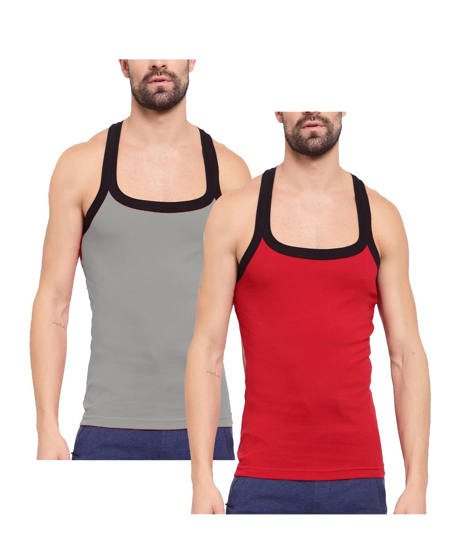 VEE SAA Pack of 2 Cotton Gym Vest For Men ( Multicolor ) VEE SAA Pack of 2 Cotton Gym Vest For Men ( Multicolor )