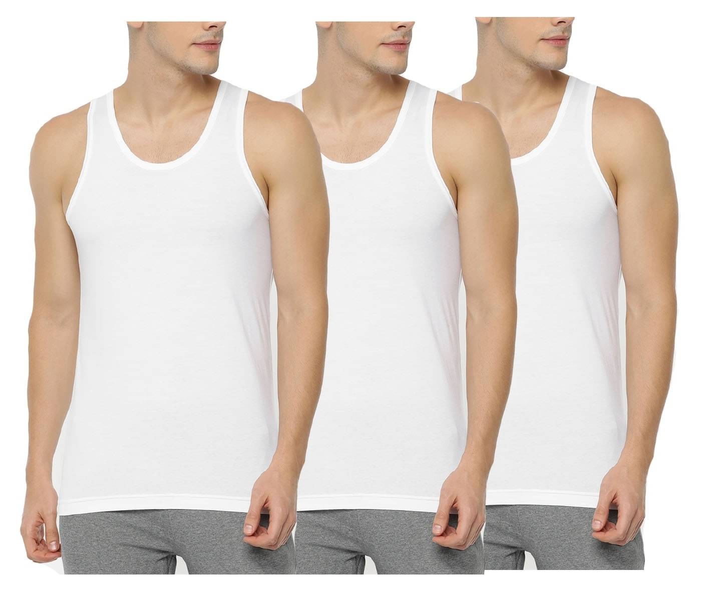 VEE SAA Pack of 3 Cotton Basic Vest For Men ( White ) VEE SAA Pack of 3 Cotton Basic Vest For Men ( White )