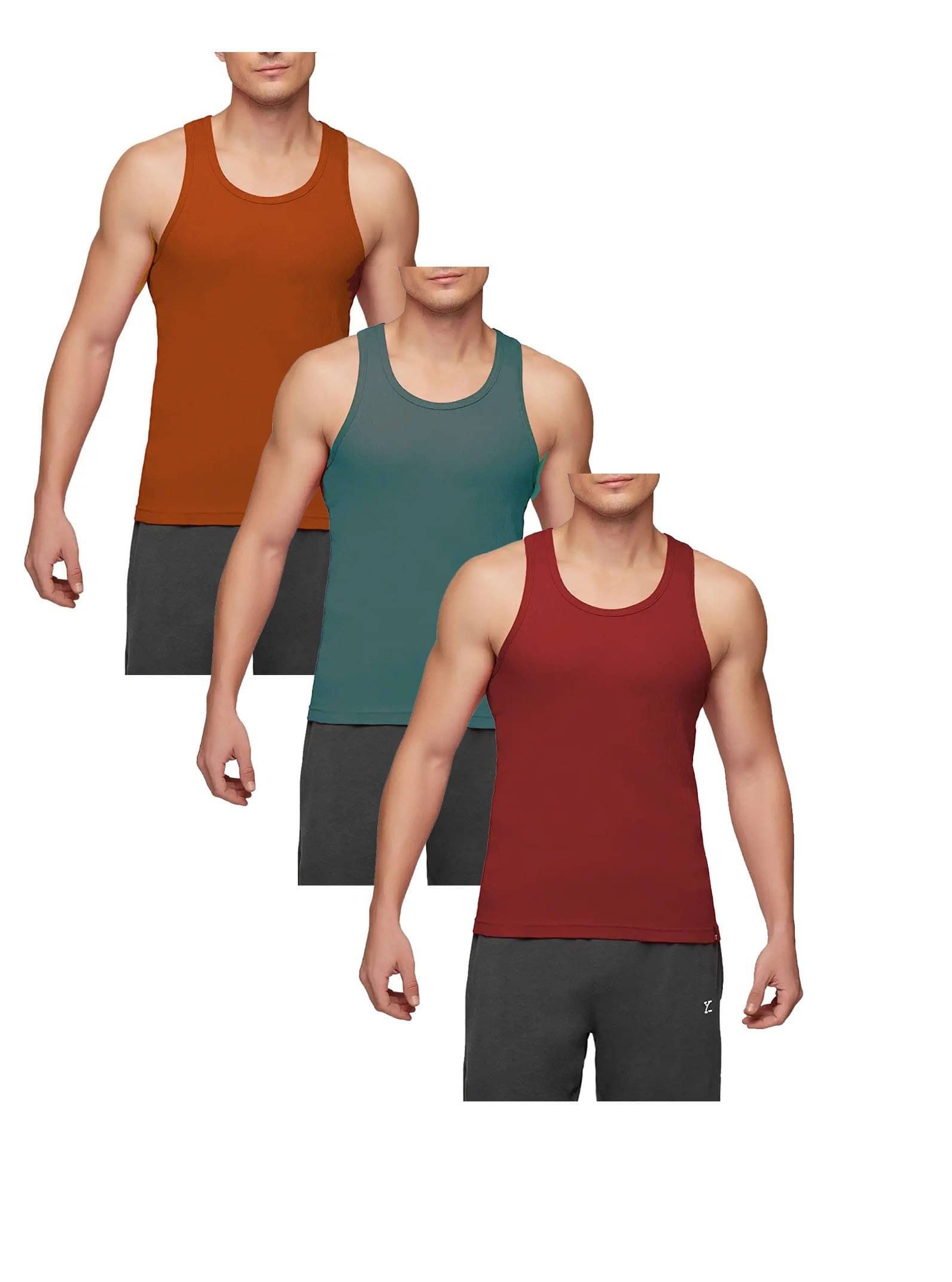 VEE SAA Pack of 3 Cotton Basic Vest For Men ( Multicolor ) VEE SAA Pack of 3 Cotton Basic Vest For Men ( Multicolor )
