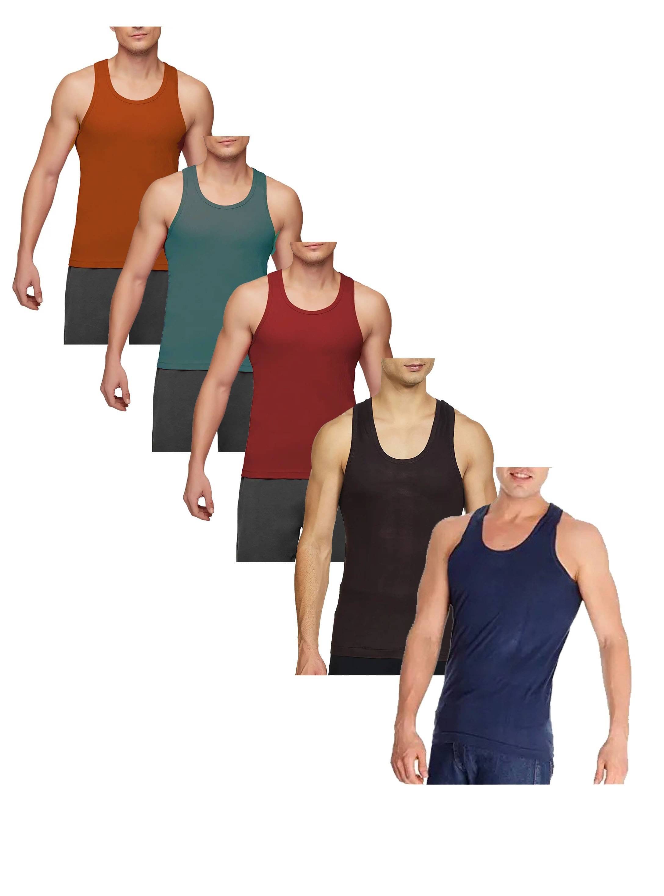 VEE SAA Pack of 5 Cotton Basic Vest For Men ( Multicolor ) VEE SAA Pack of 5 Cotton Basic Vest For Men ( Multicolor )
