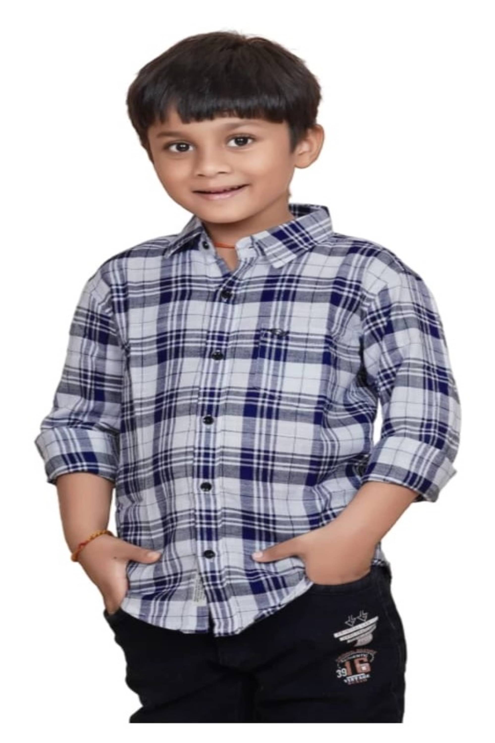     			ZAKAR STYLE Pack of 1 Boys Cotton Blend Full Sleeves Shirt ( Black,White )