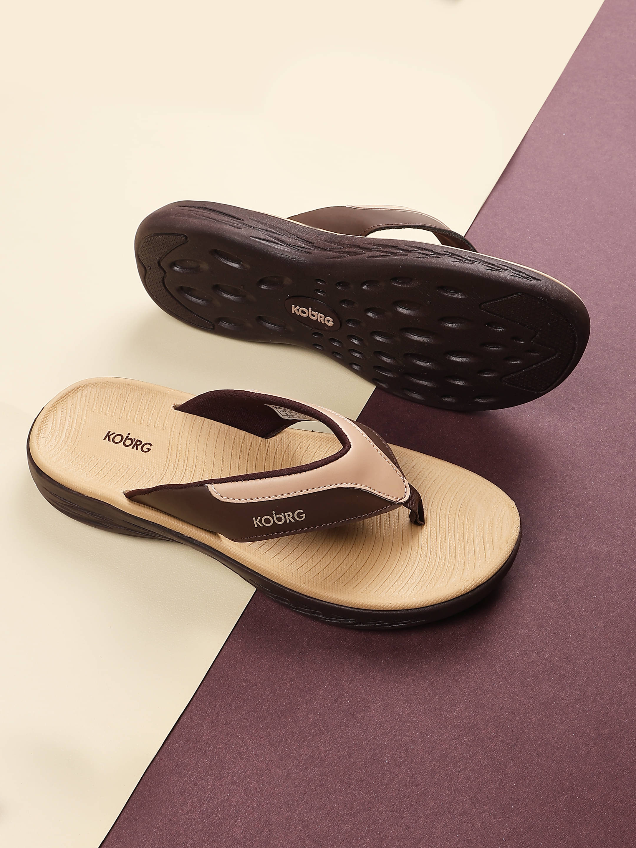     			koburg Beige Men's Slide Flip Flop