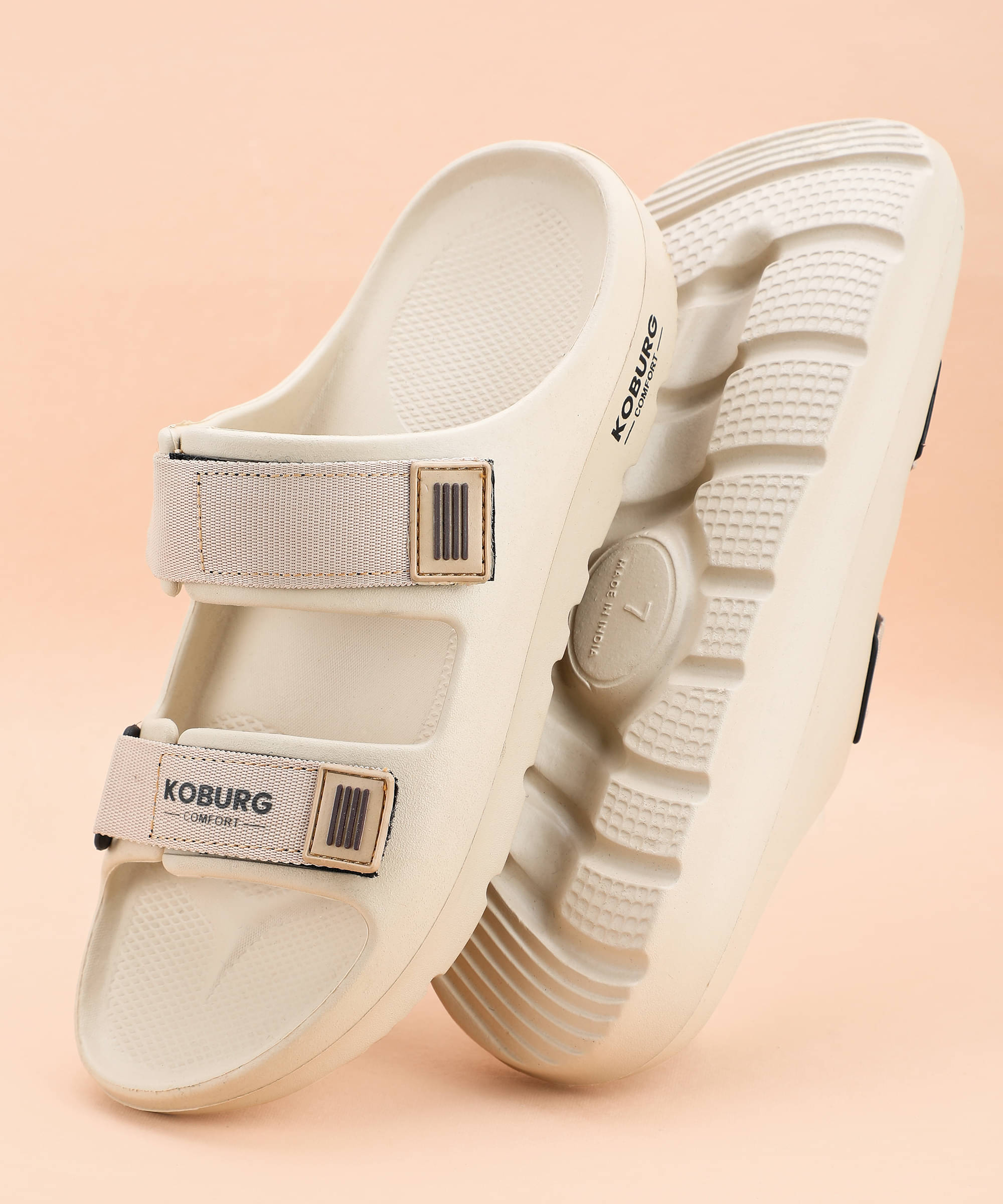     			koburg Beige Men's Thong Flip Flop