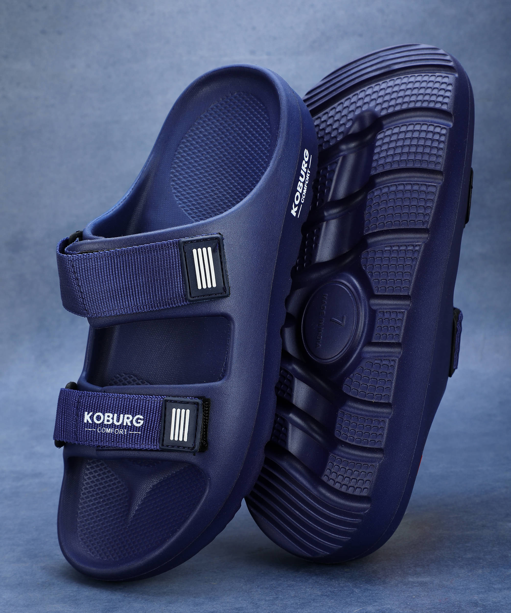     			koburg Navy Blue Men's Thong Flip Flop