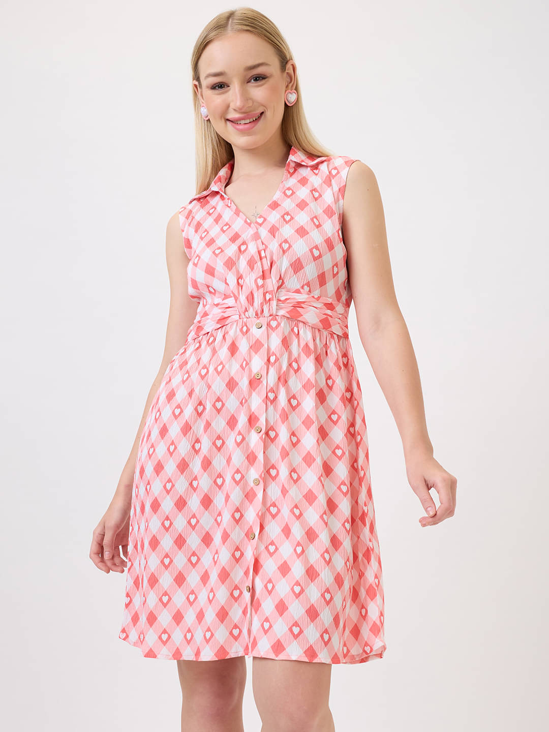 Amarasha Women Polyester Printed Fit & Flare Dress ( Red ) Amarasha Women Polyester Printed Fit & Flare Dress ( Red )