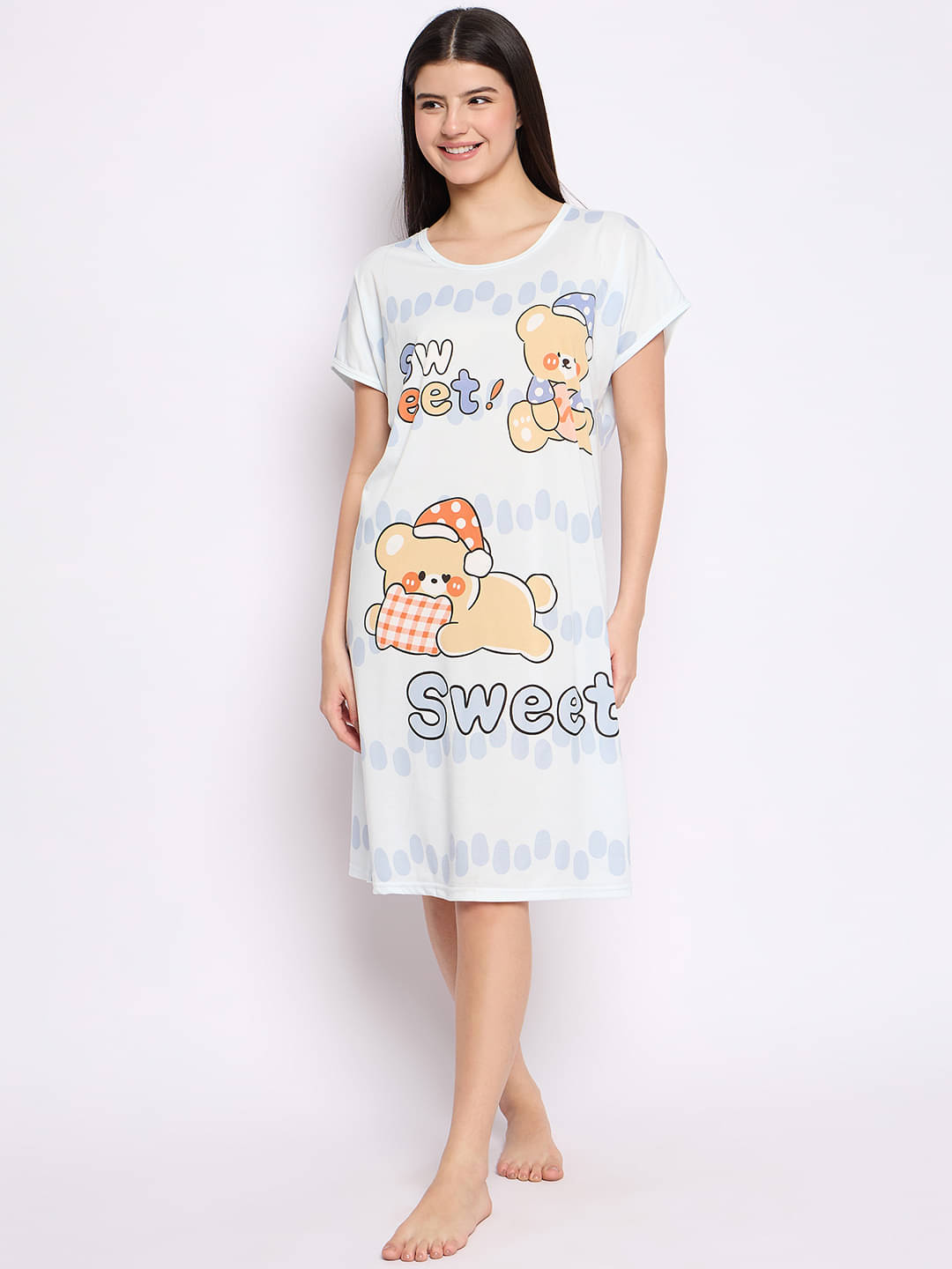     			Camey Light Blue Viscose Women's Nightwear Nighty & Night Gowns ( Pack of 1 )