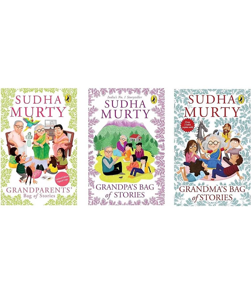 ( Combo Of 3 Books ) Grandma's Bag of Stories & Grandparents' Bag of Stories & Grandpa’s Bag of Stories Paperback English By Sudha Murty - Stationery | Buy online on ZillyBuy