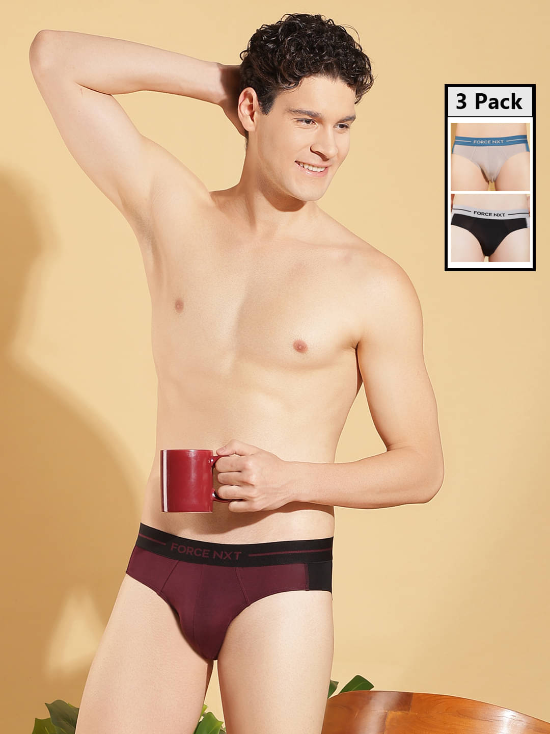     			Force NXT Pack of 3 Cotton Briefs For Men's ( Multicolor13 )