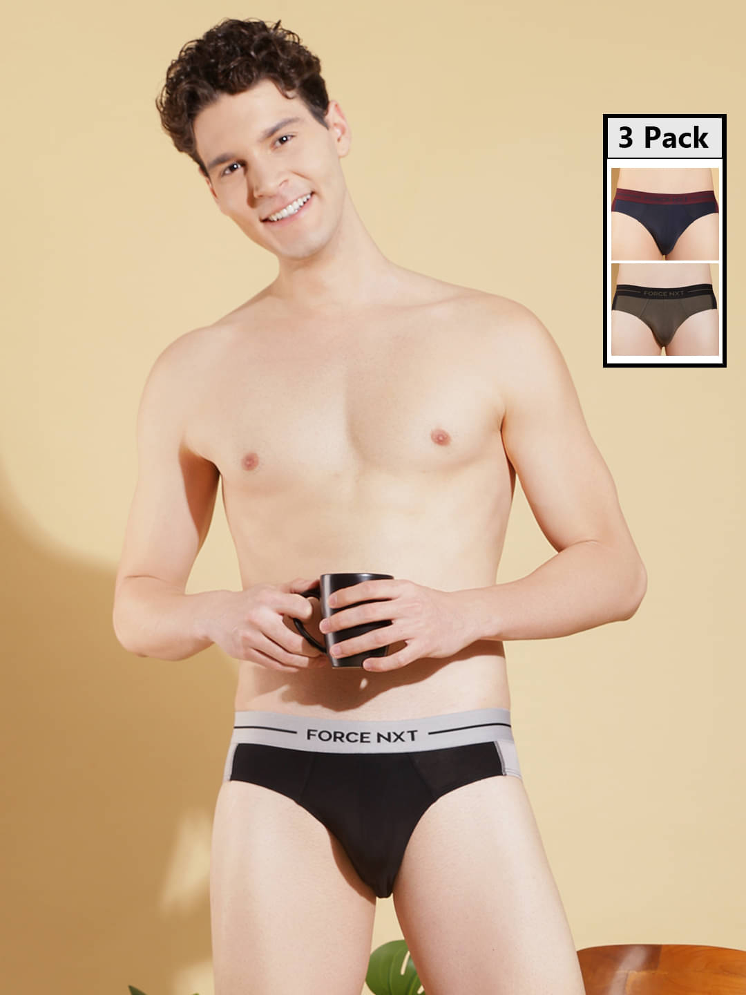     			Force NXT Pack of 3 Cotton Briefs For Men's ( Multicolor11 )