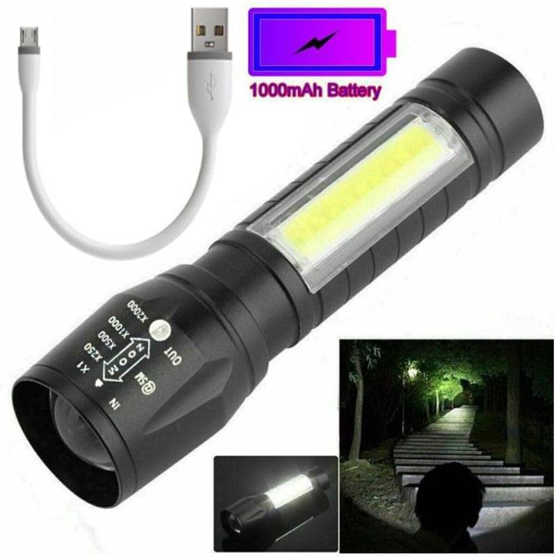     			Glowish - 1W Rechargeable Flashlight Torch ( Pack of 1 )