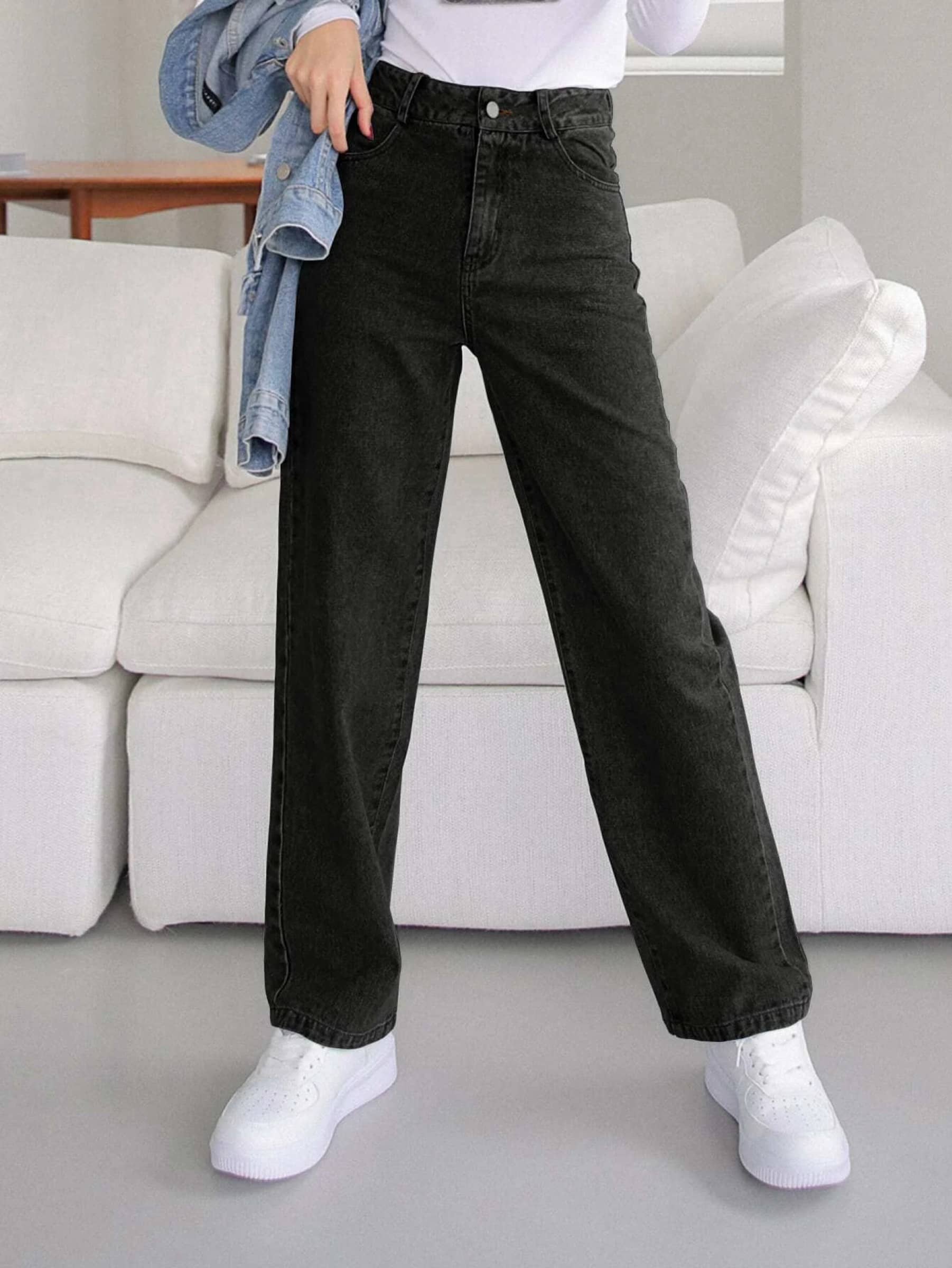 Kashian - Black Denim Boyfriend Fit Women's Jeans ( Pack of 1 ) - Jeans | Buy online on ZillyBuy