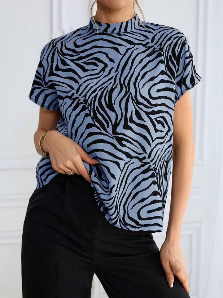 Kashian Women's Viscose Rayon Regular Top ( Blue ) Kashian Women's Viscose Rayon Regular Top ( Blue )