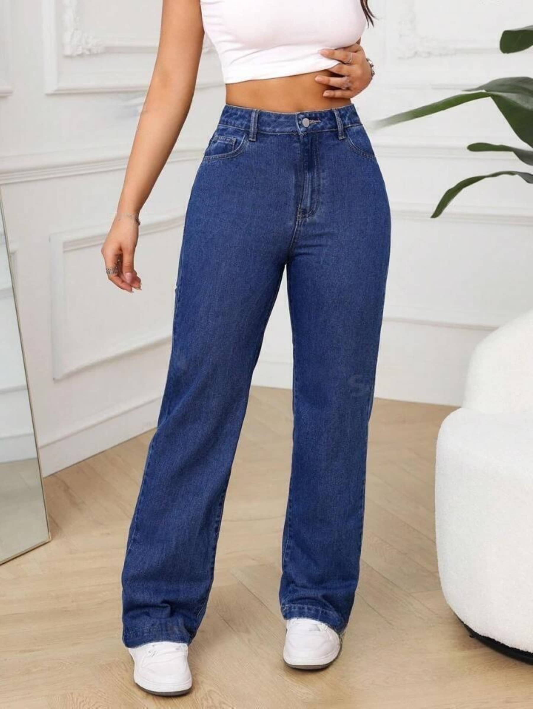 Kashian - Dark Blue Denim Boyfriend Fit Women's Jeans ( Pack of 1 ) - Jeans | Buy online on ZillyBuy