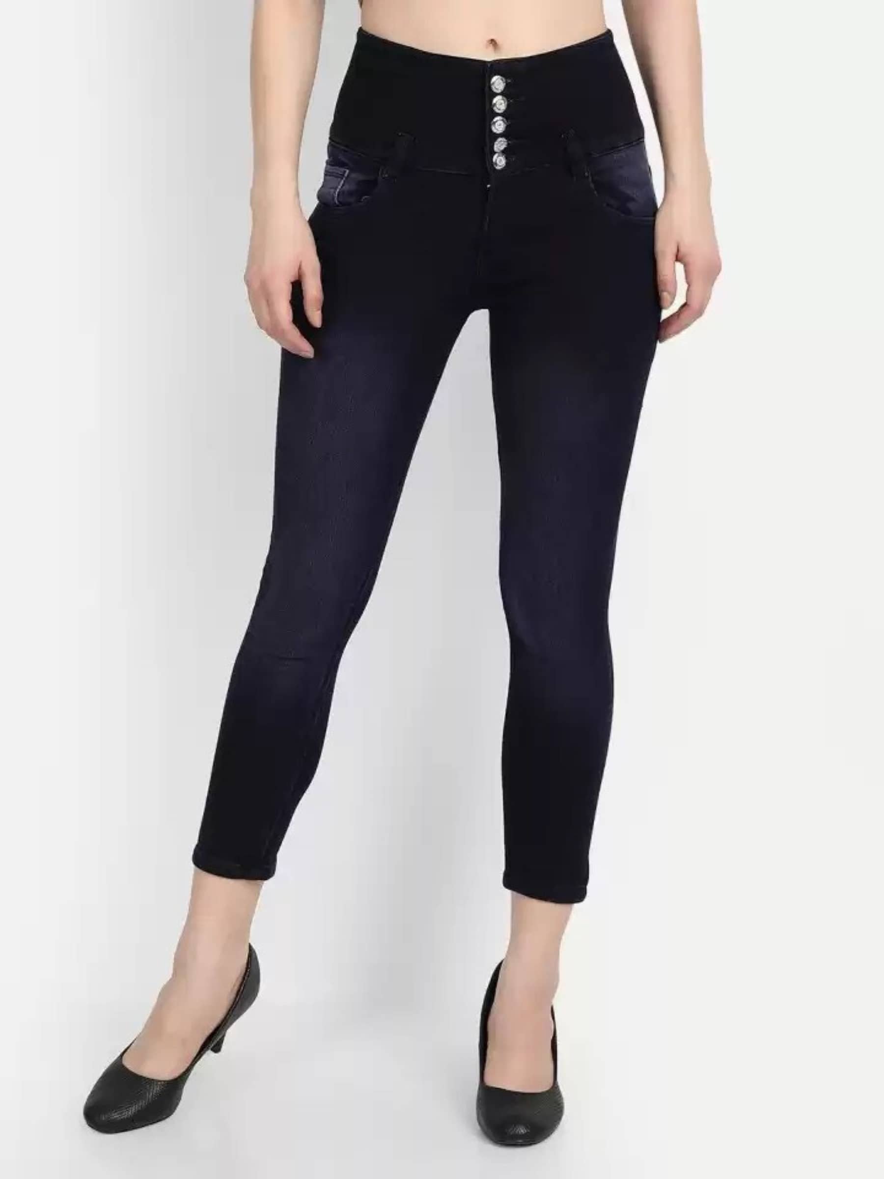 Kashian - Dark Blue Denim Skinny Fit Women's Jeans ( Pack of 1 ) - Jeans | Buy online on ZillyBuy