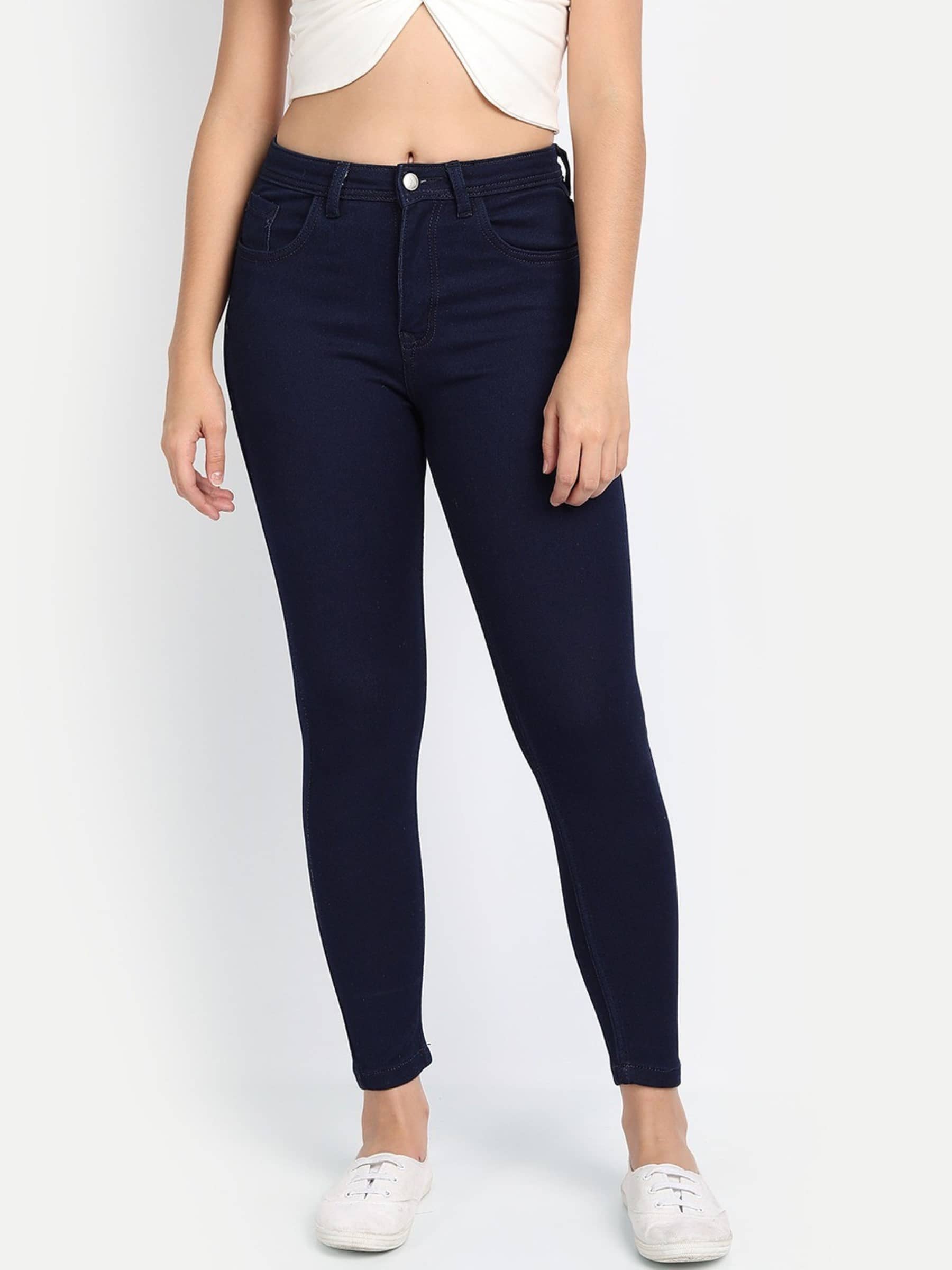 Kashian - Dark Blue Denim Skinny Fit Women's Jeans ( Pack of 1 ) - Jeans | Buy online on ZillyBuy