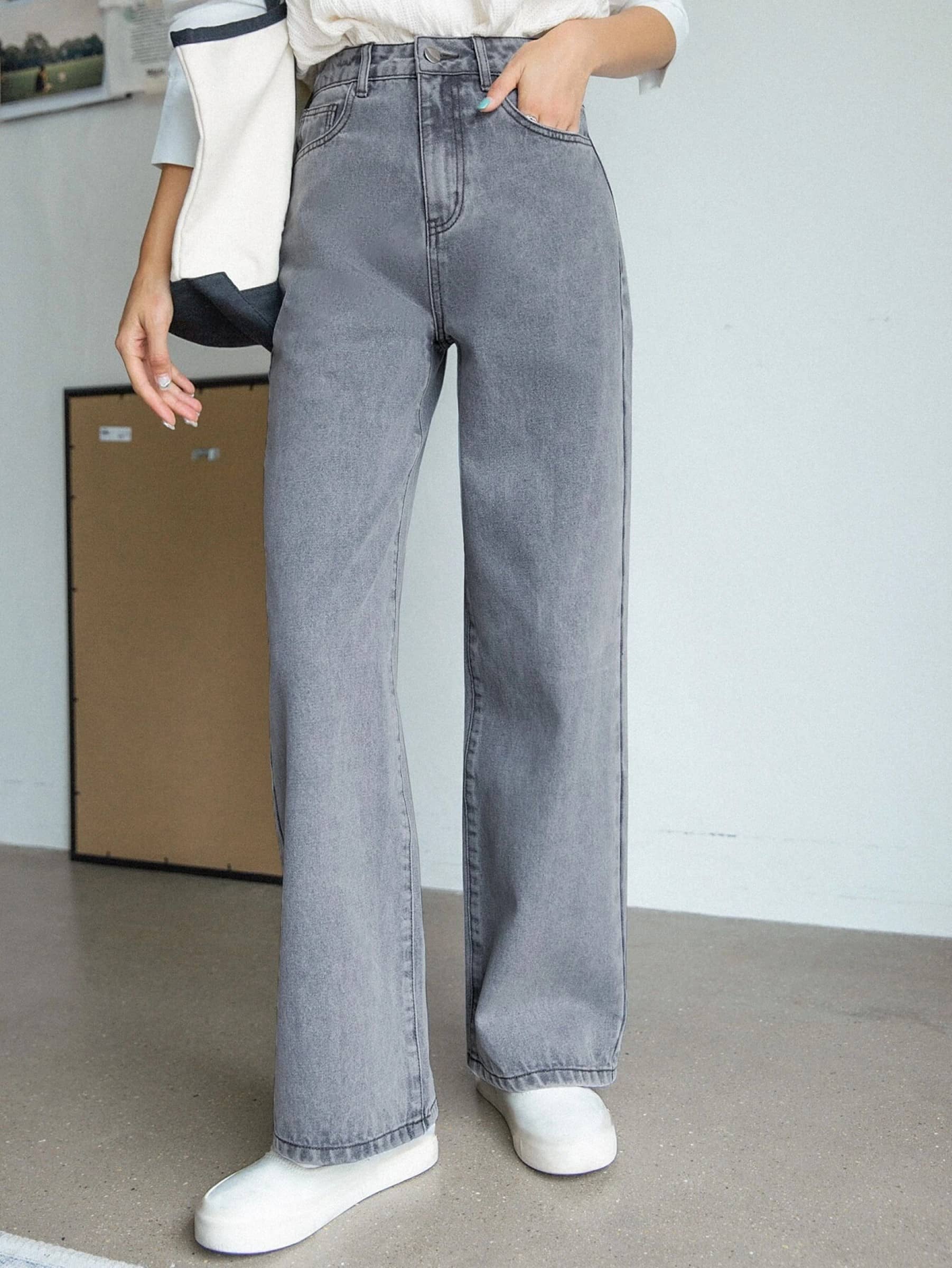 Kashian - Grey Denim Boyfriend Fit Women's Jeans ( Pack of 1 ) - Jeans | Buy online on ZillyBuy