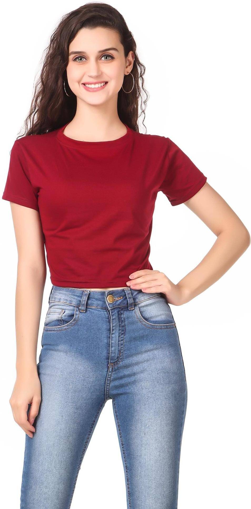 Kashian Women's Crepe Regular Top ( Maroon ) Kashian Women's Crepe Regular Top ( Maroon )