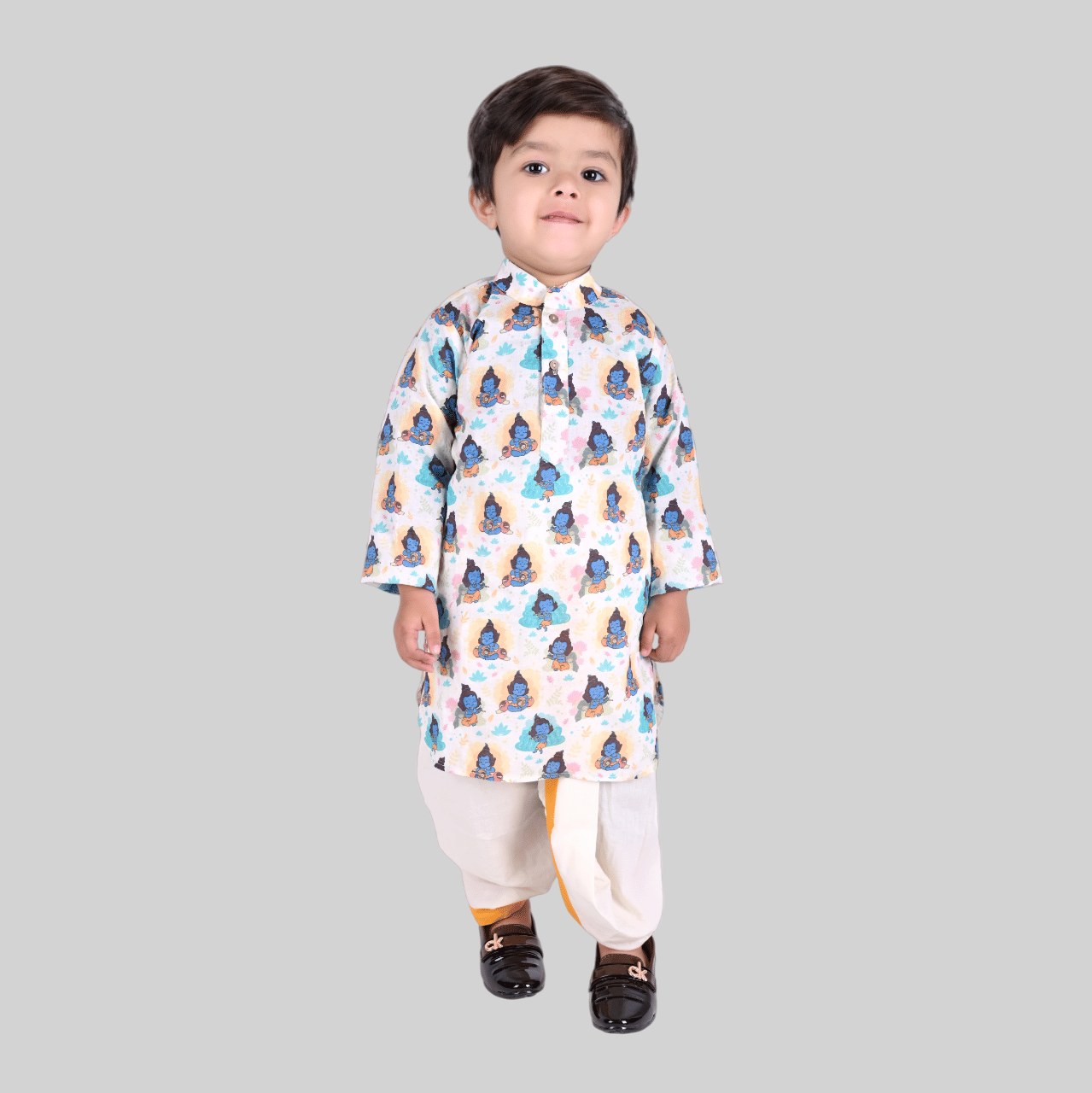     			Kidzee Kingdom Baby Boys Cotton Solid Pattern Kurta ( Multi Color , Pack of 1 )
