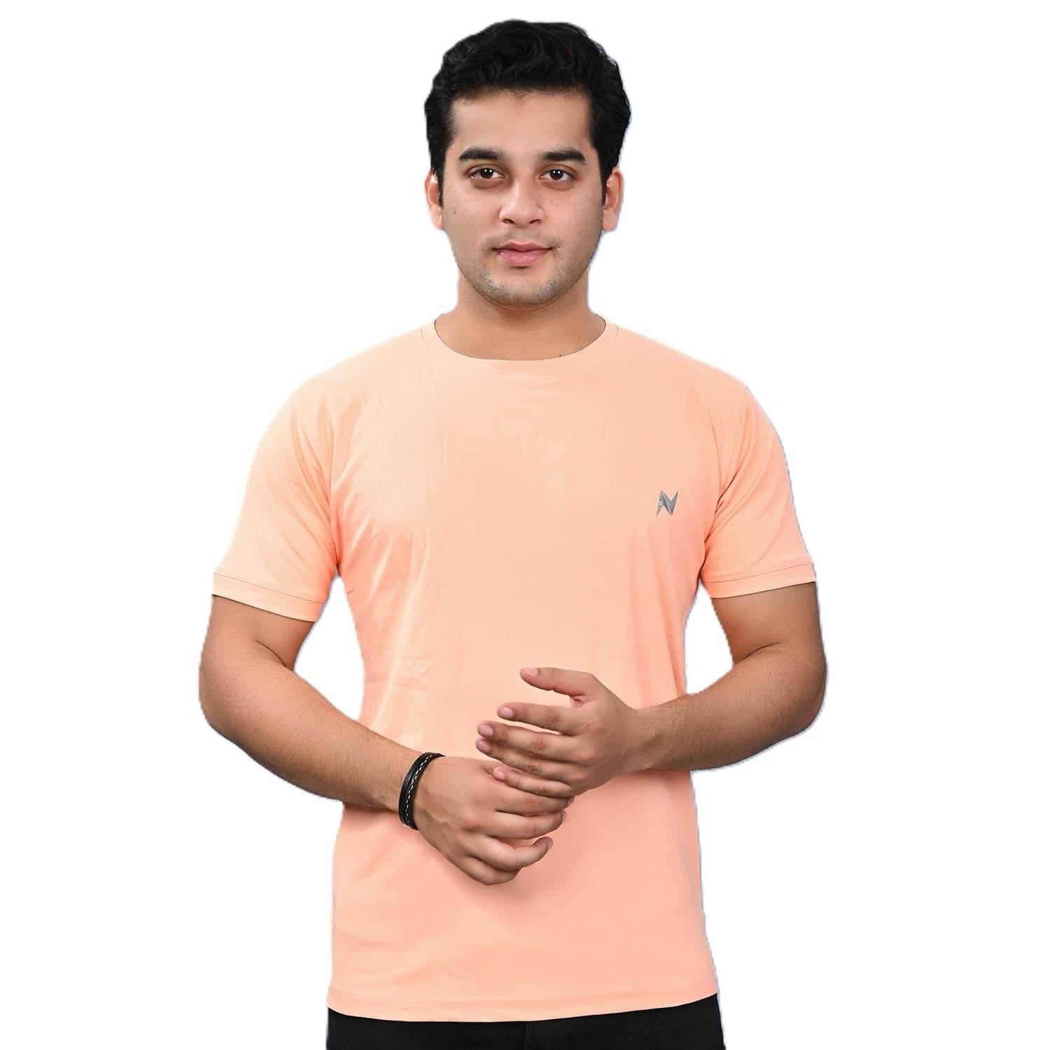     			NEOCARDIN Polyester Regular Fit Solid Half Sleeves Men's Round T-Shirt - Orange ( Pack of 1 )