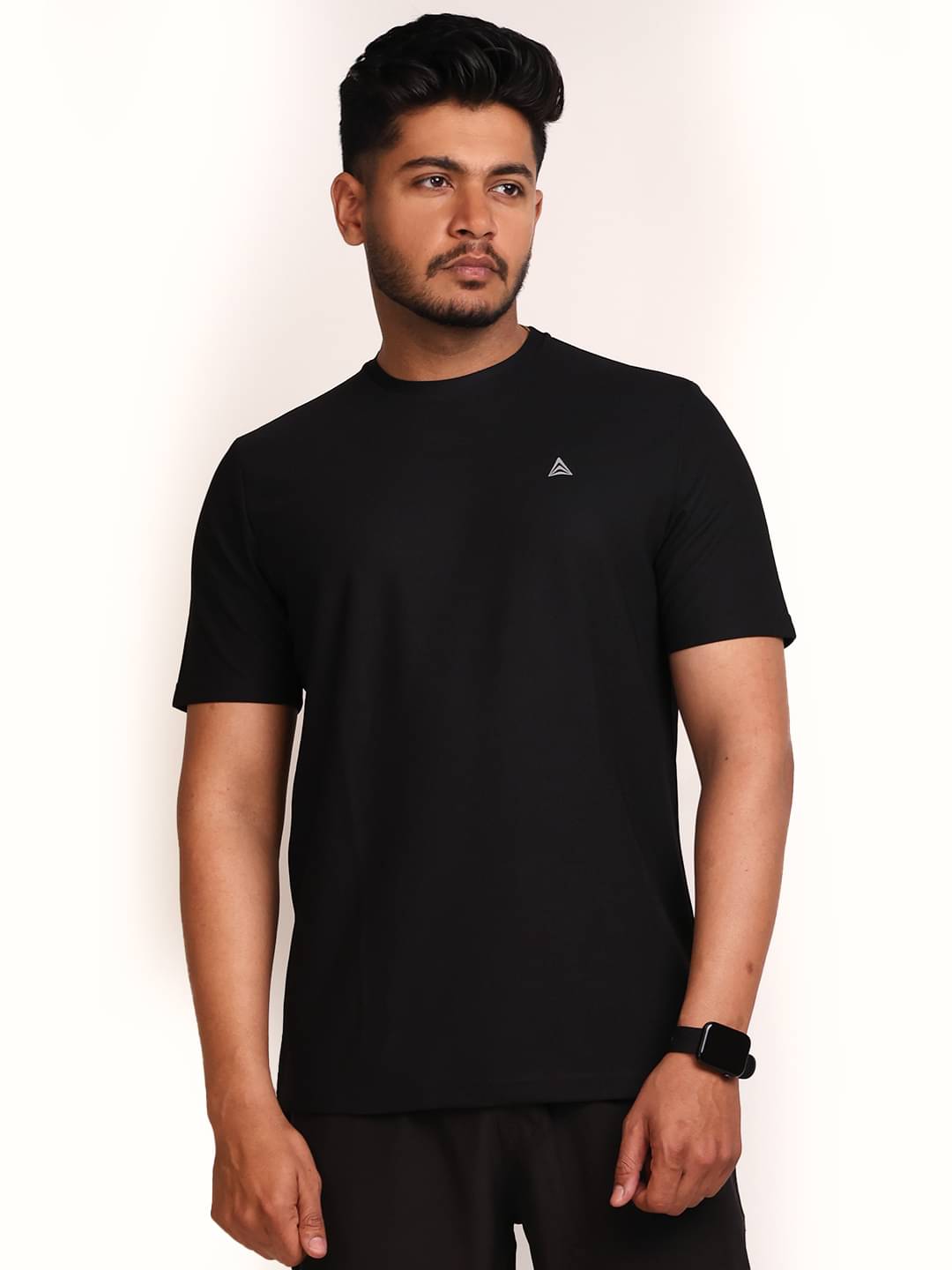 PROPERSEVEN Polyester Regular Fit Solid Half Sleeves Men's Round T-Shirt - Black ( Pack of 1 ) PROPERSEVEN Polyester Regular Fit Solid Half Sleeves Men's Round T-Shirt - Black ( Pack of 1 )