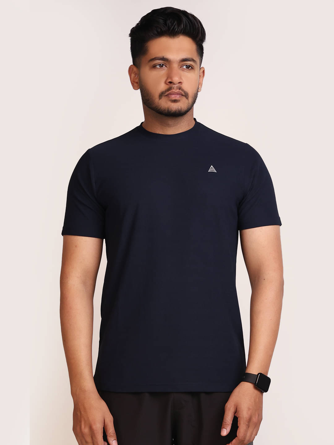    			PROPERSEVEN Polyester Regular Fit Solid Half Sleeves Men's Round T-Shirt - Navy ( Pack of 1 )