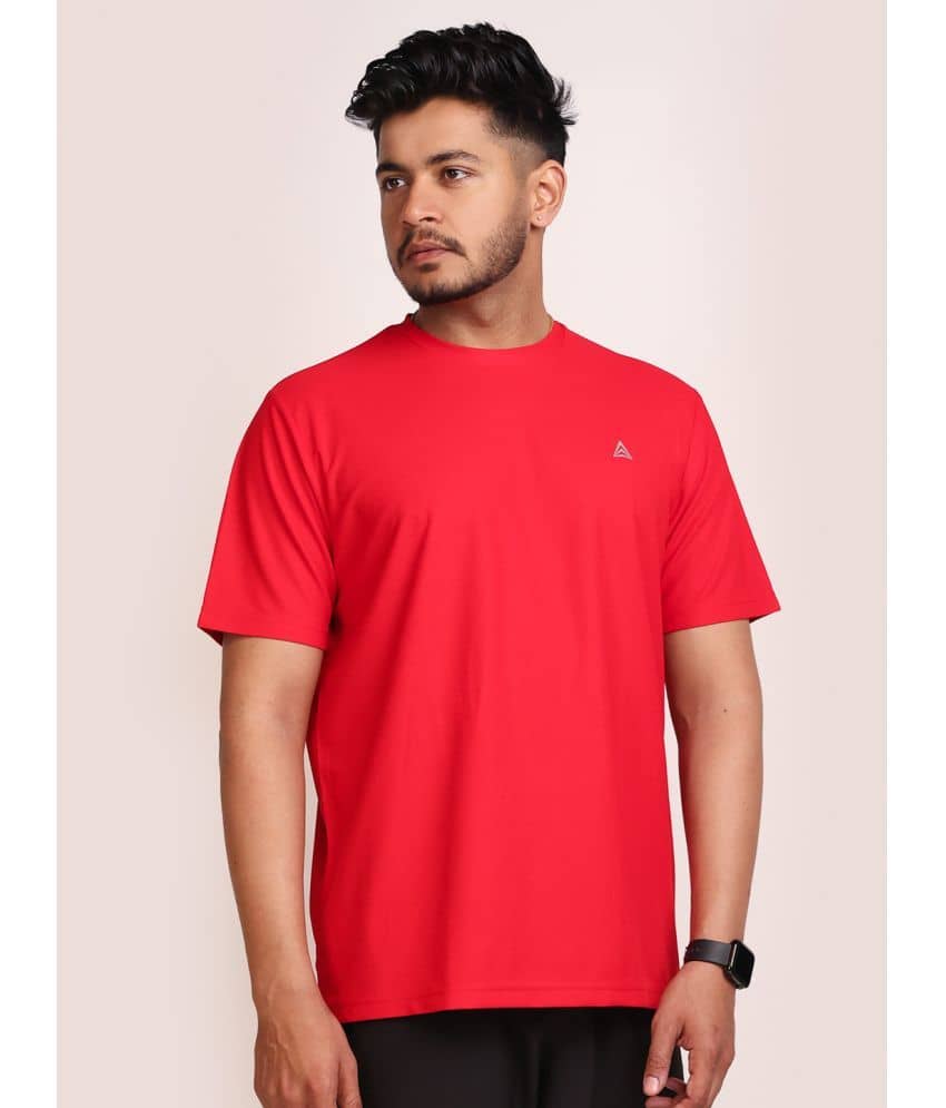 PROPERSEVEN Polyester Regular Fit Solid Half Sleeves Men's Round T-Shirt - Red ( Pack of 1 )