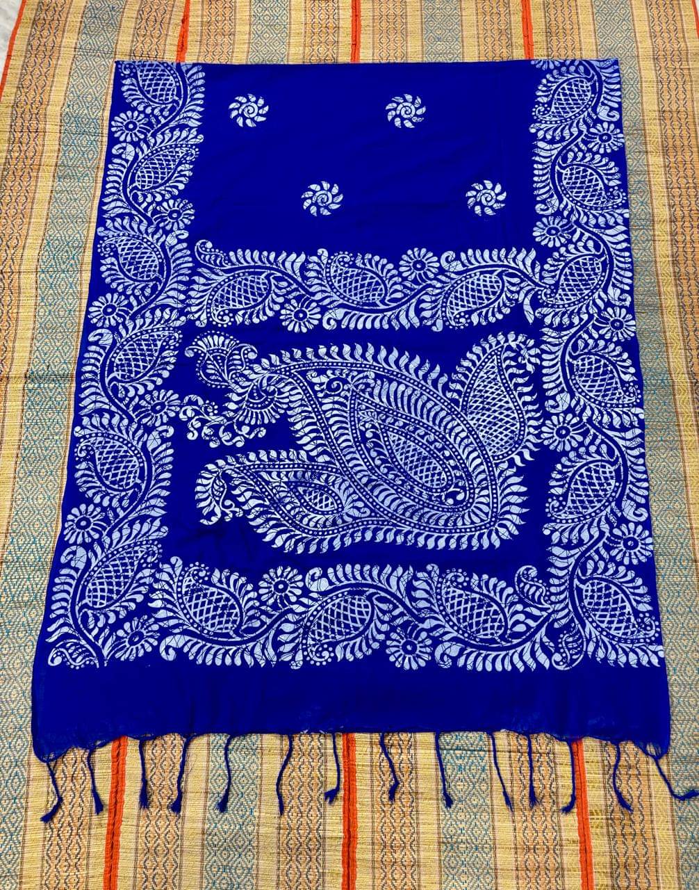 SARADA HANDLOOM Cotton Printed Saree With Unstitched Blouse Piece ( Blue ) SARADA HANDLOOM Cotton Printed Saree With Unstitched Blouse Piece ( Blue )
