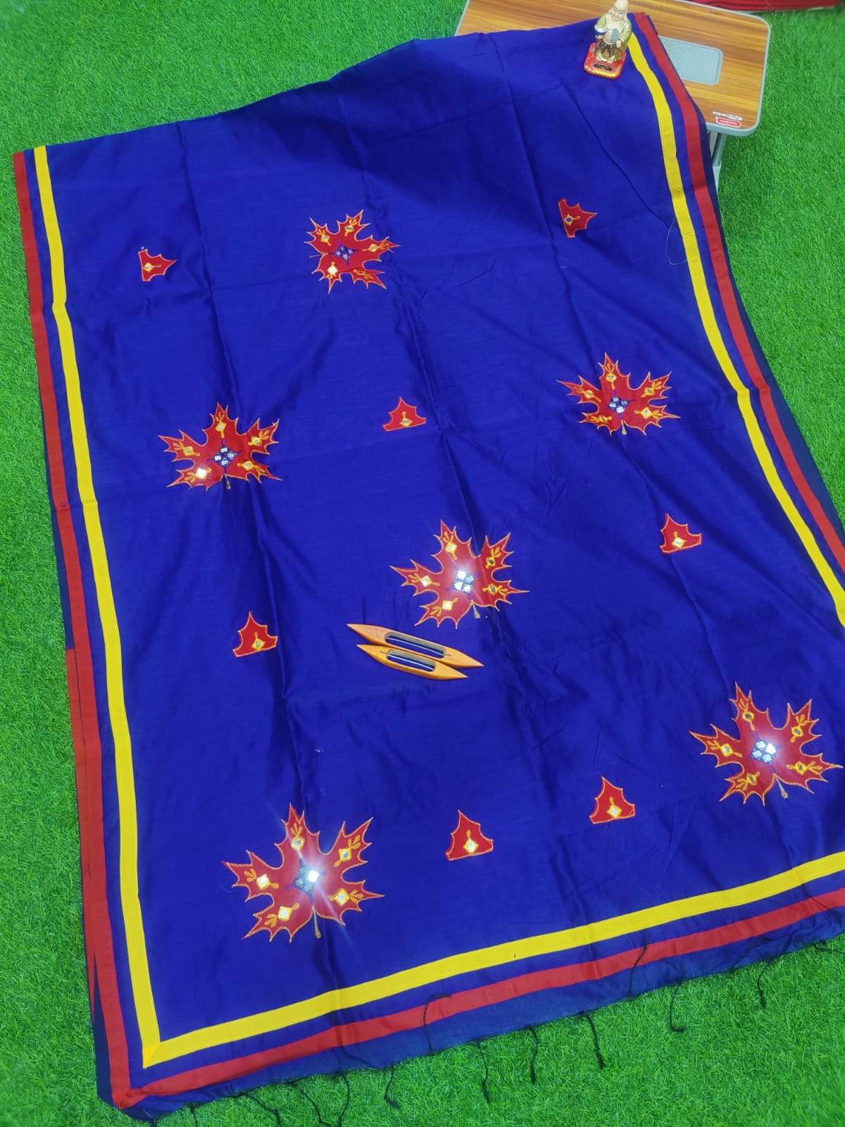     			SARADA HANDLOOM Cotton Printed Saree With Unstitched Blouse Piece ( Blue )