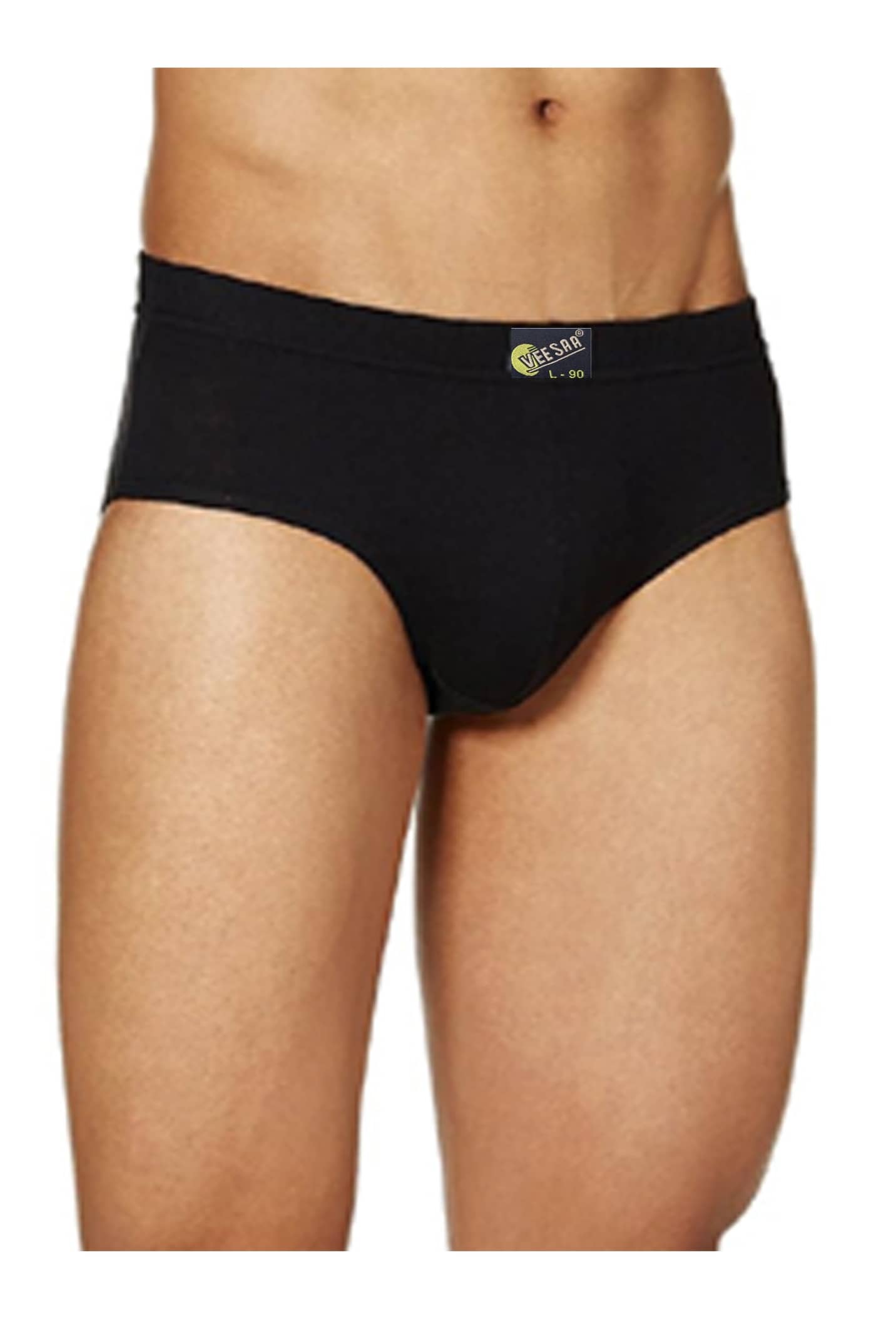 VEE SAA Pack of 1 Cotton Briefs For Men's ( Black )