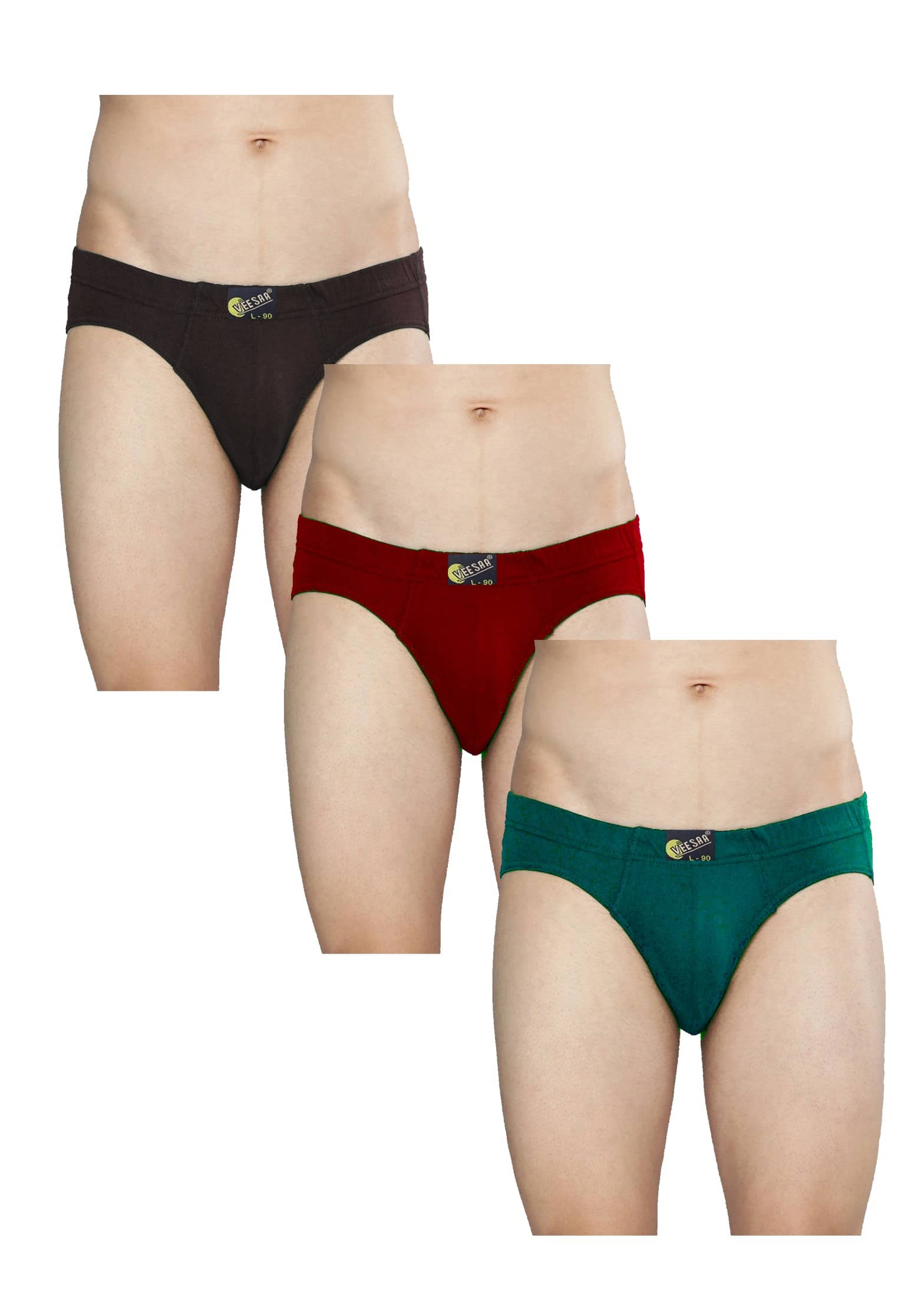 VEE SAA Pack of 3 Cotton Briefs For Men's ( Multicolor )