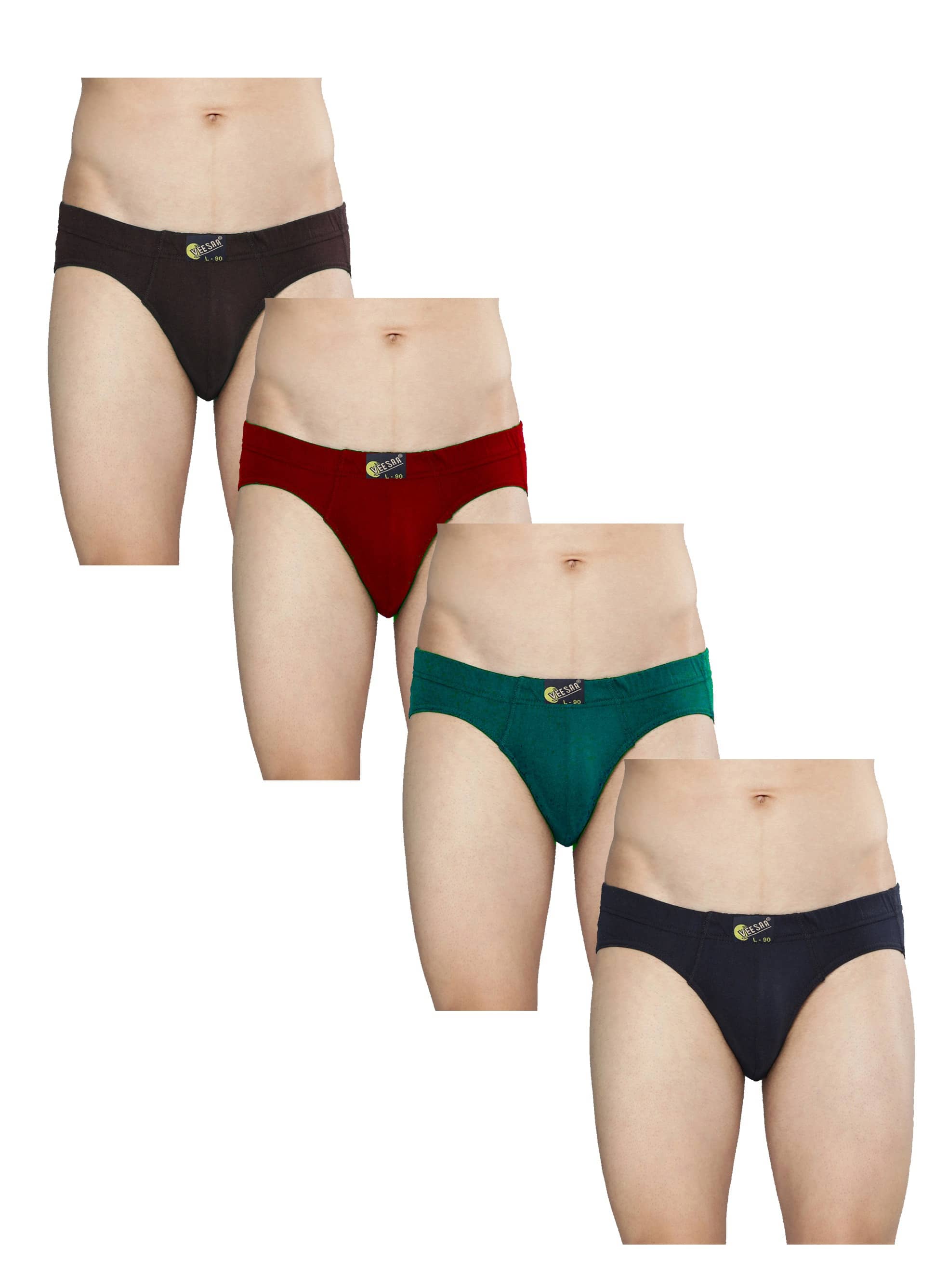 VEE SAA Pack of 4 Cotton Briefs For Men's ( Multicolor )