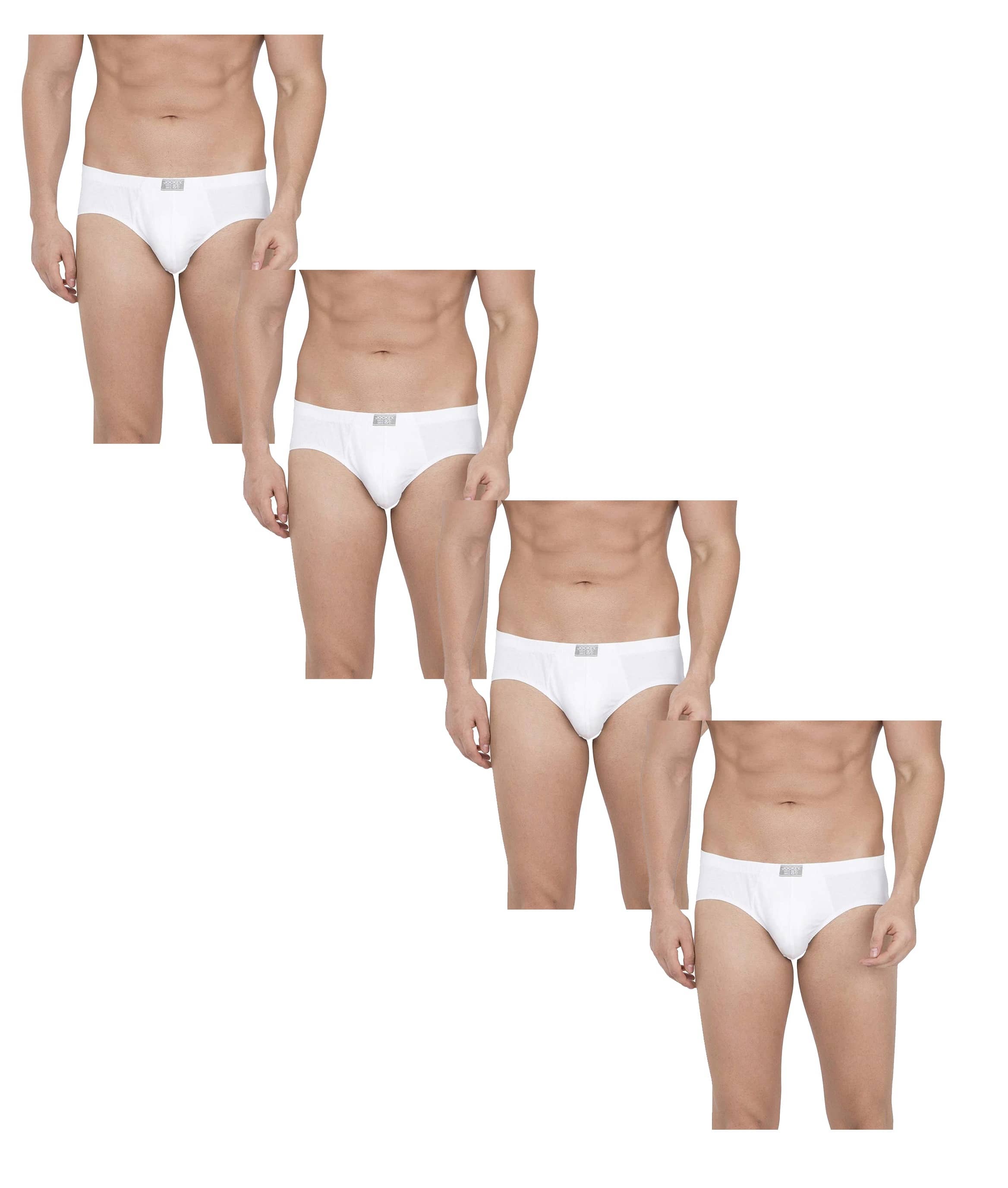 VEE SAA Pack of 4 Cotton Briefs For Men's ( White )