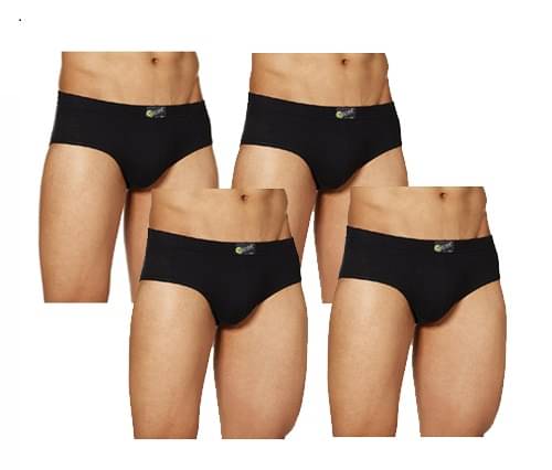 VEE SAA Pack of 4 Cotton Briefs For Men's ( Black ) VEE SAA Pack of 4 Cotton Briefs For Men's ( Black )