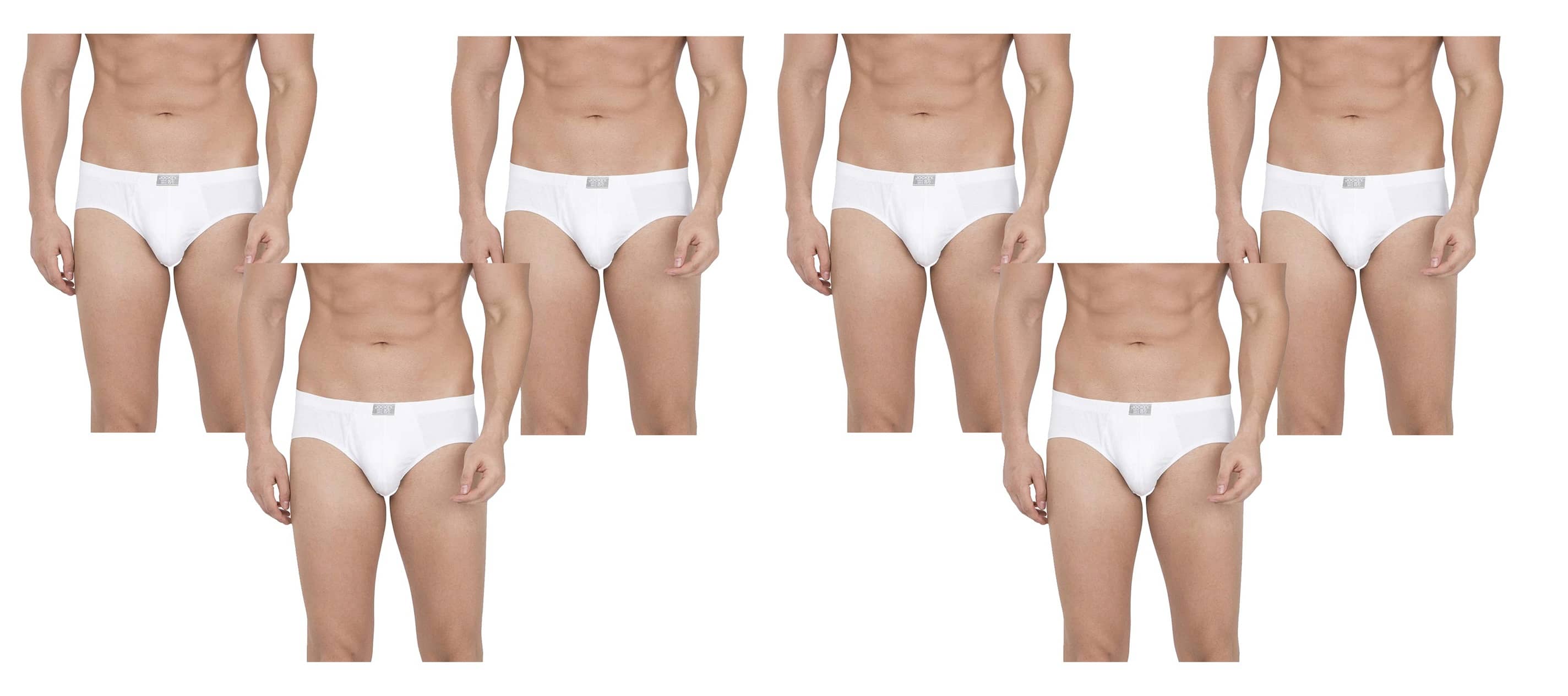 VEE SAA Pack of 6 Cotton Briefs For Men's ( White )