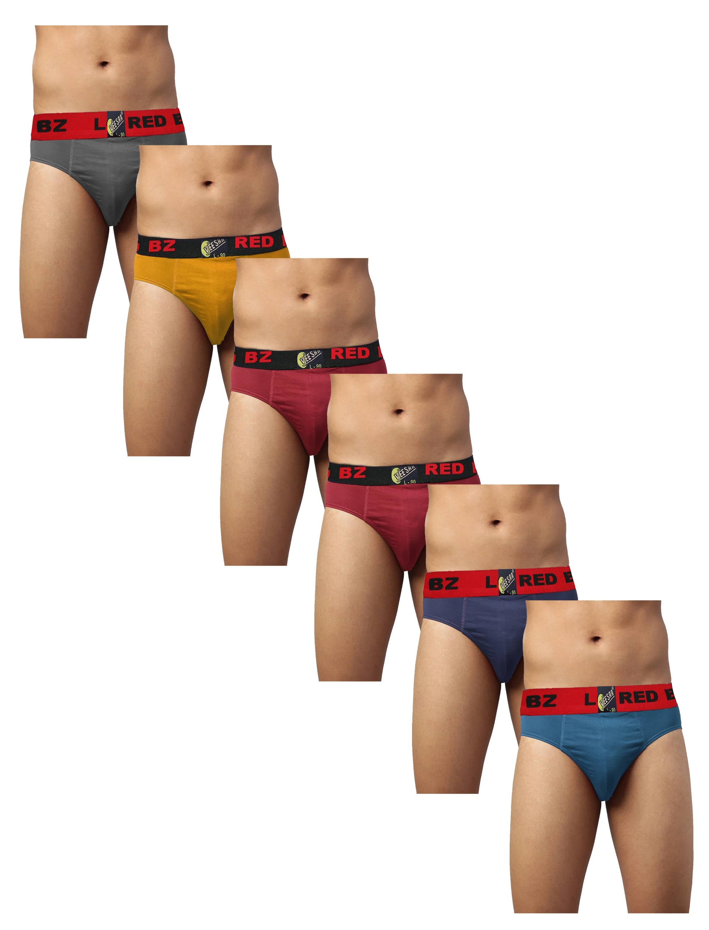 VEE SAA Pack of 6 Cotton Briefs For Men's ( Multicolor )