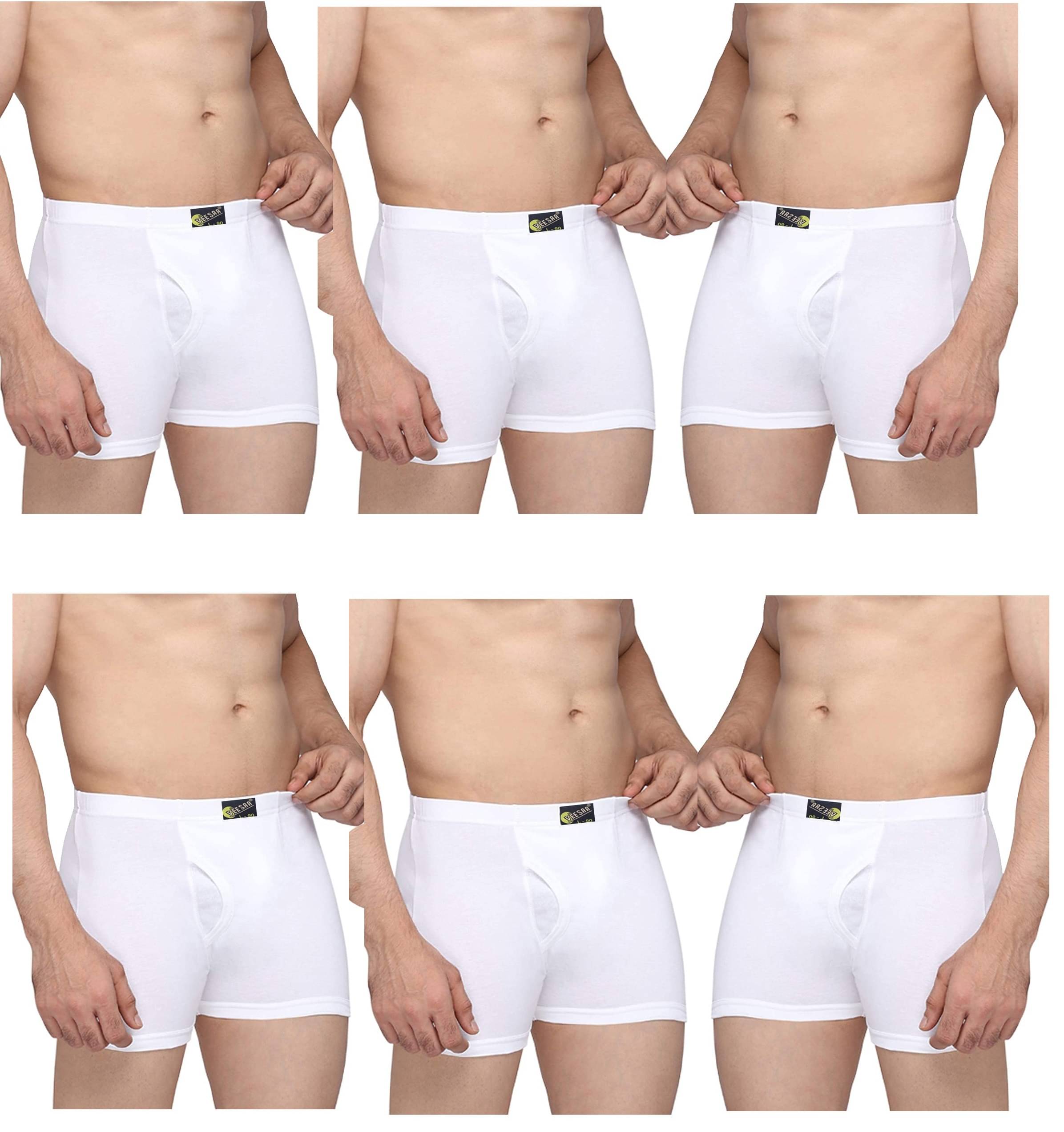     			VEE SAA Pack of 6 Cotton Trunks For Men's ( White )