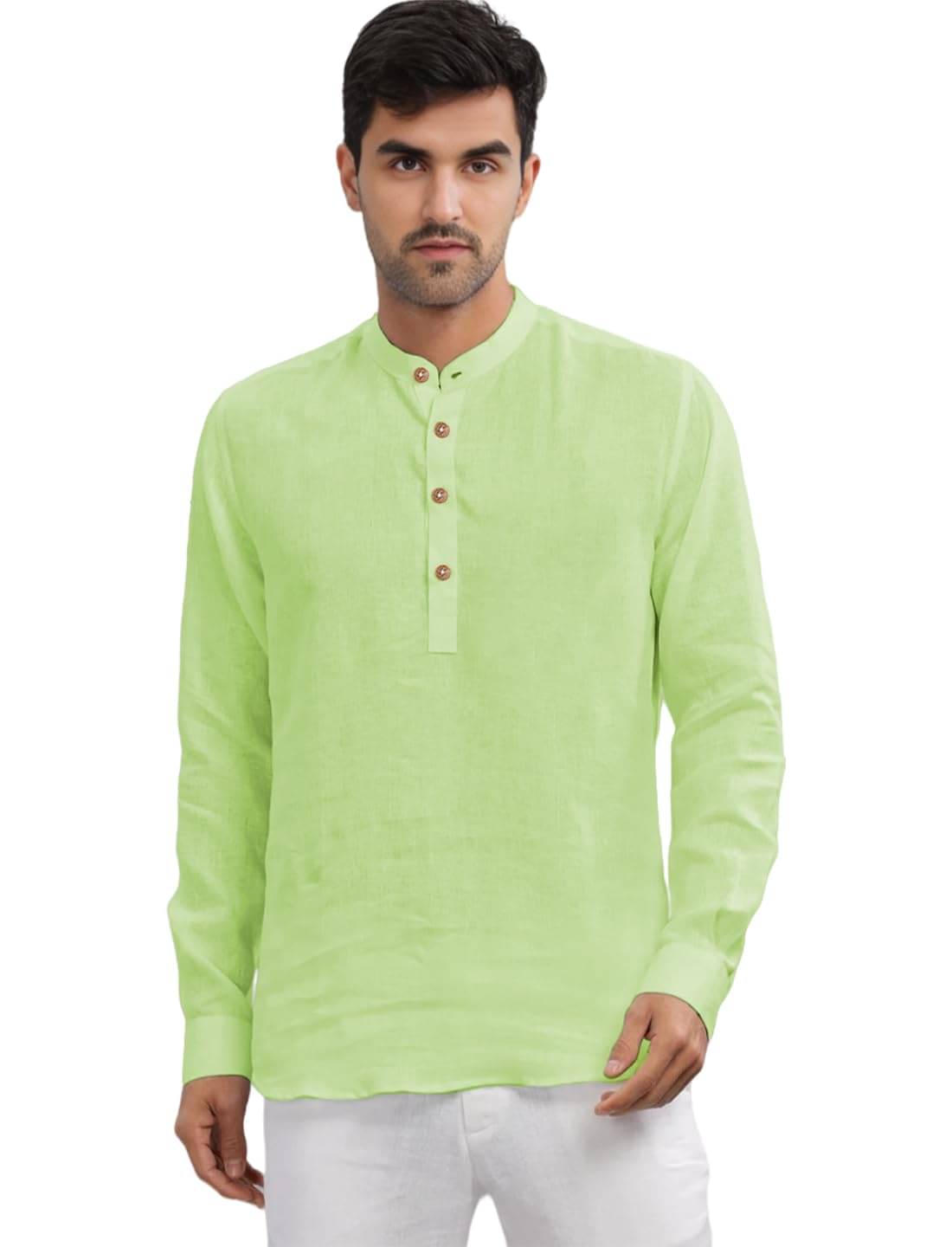 Vida Loca Sea Green Cotton Men's Shirt Style Kurta ( Pack of 1 ) Vida Loca Sea Green Cotton Men's Shirt Style Kurta ( Pack of 1 )