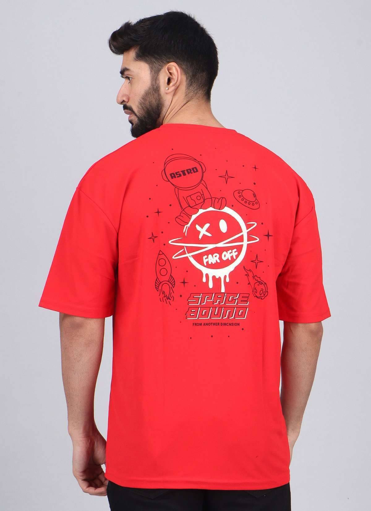 WILD ELEPHANT Polyester Oversized Fit Printed Half Sleeves Men's Round T-Shirt - Red ( Pack of 1 ) WILD ELEPHANT Polyester Oversized Fit Printed Half Sleeves Men's Round T-Shirt - Red ( Pack of 1 )