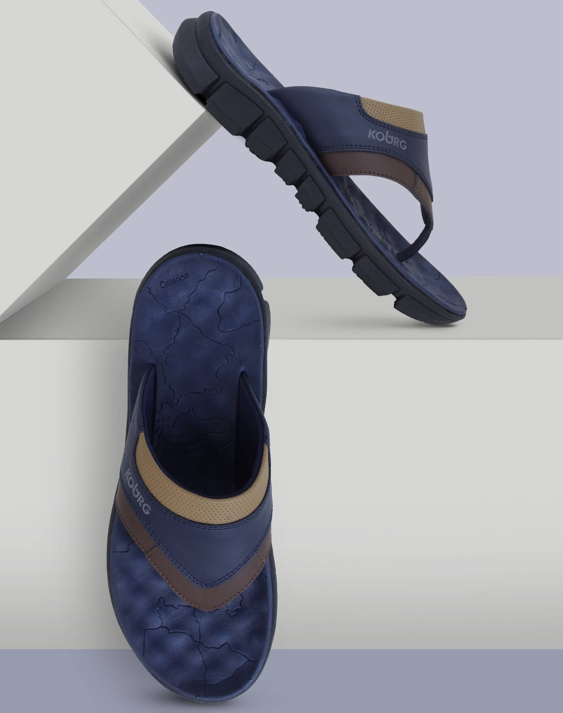     			koburg Navy Blue Men's Slide Flip Flop