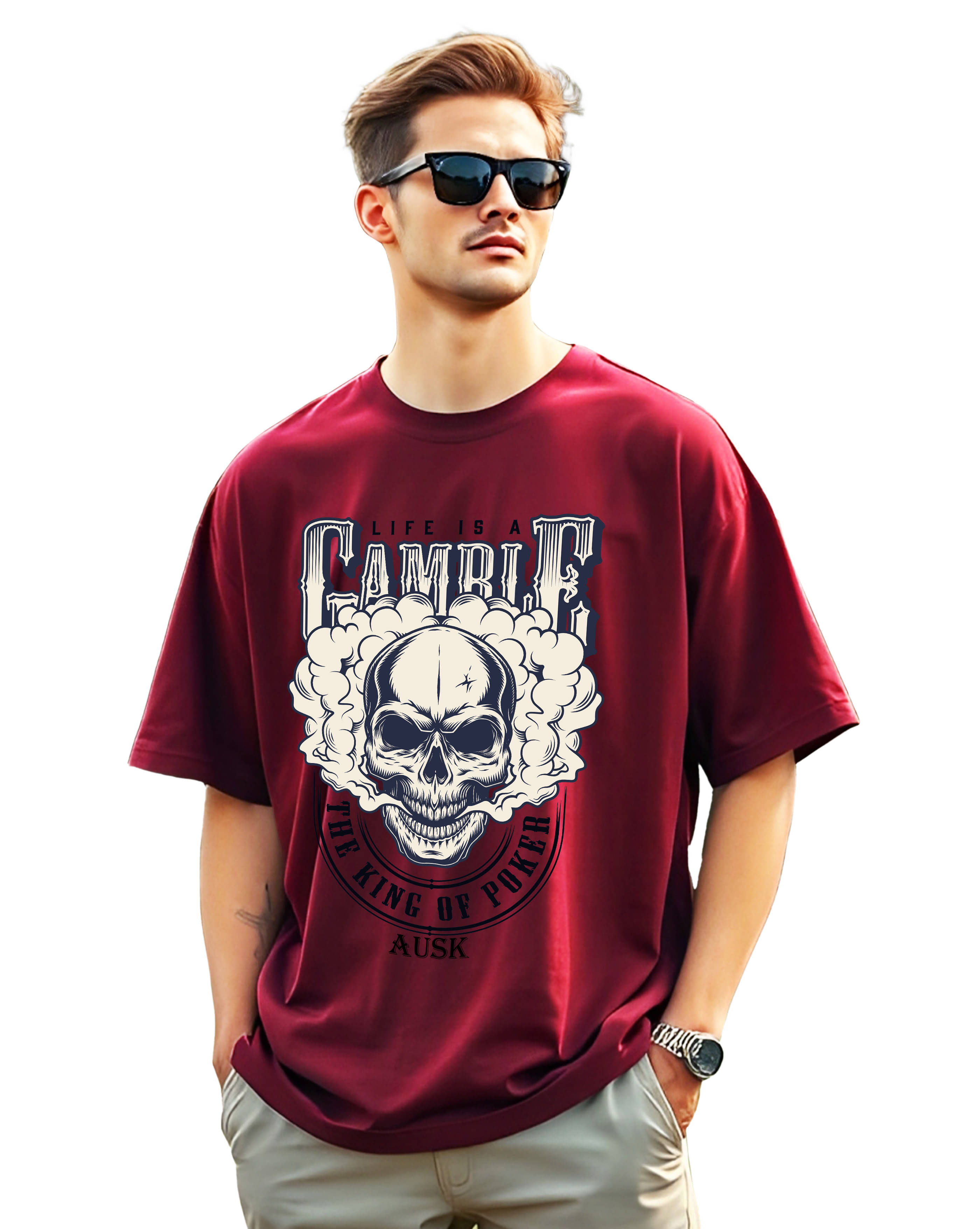 AOOSH Cotton Oversized Fit Printed Half Sleeves Men's Round T-Shirt - Maroon ( Pack of 1 ) AOOSH Cotton Oversized Fit Printed Half Sleeves Men's Round T-Shirt - Maroon ( Pack of 1 )